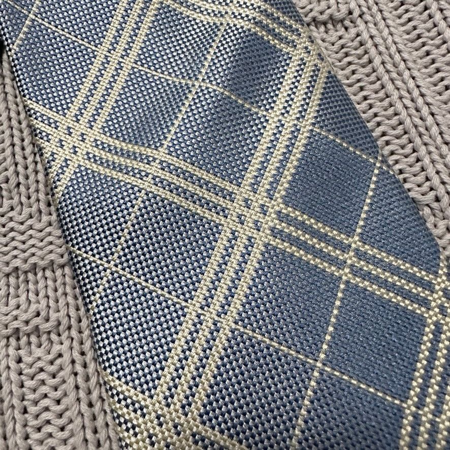 T.M. Lewin TM Lewin light blue plaid silk tie Size ONE SIZE - 2 Thumbnail
