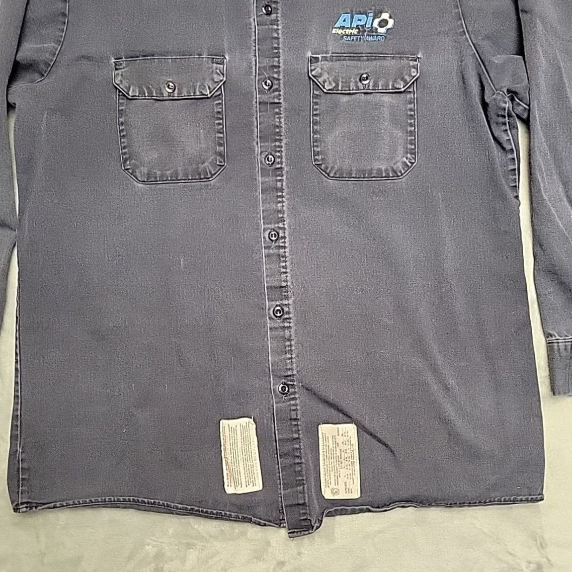Vintage VINTAGE Bulwark FR Shirt Mens L Navy Blue Flame Resistant Long Sleeve Workwear Size US L / EU 52-54 / 3 - 2 Thumbnail