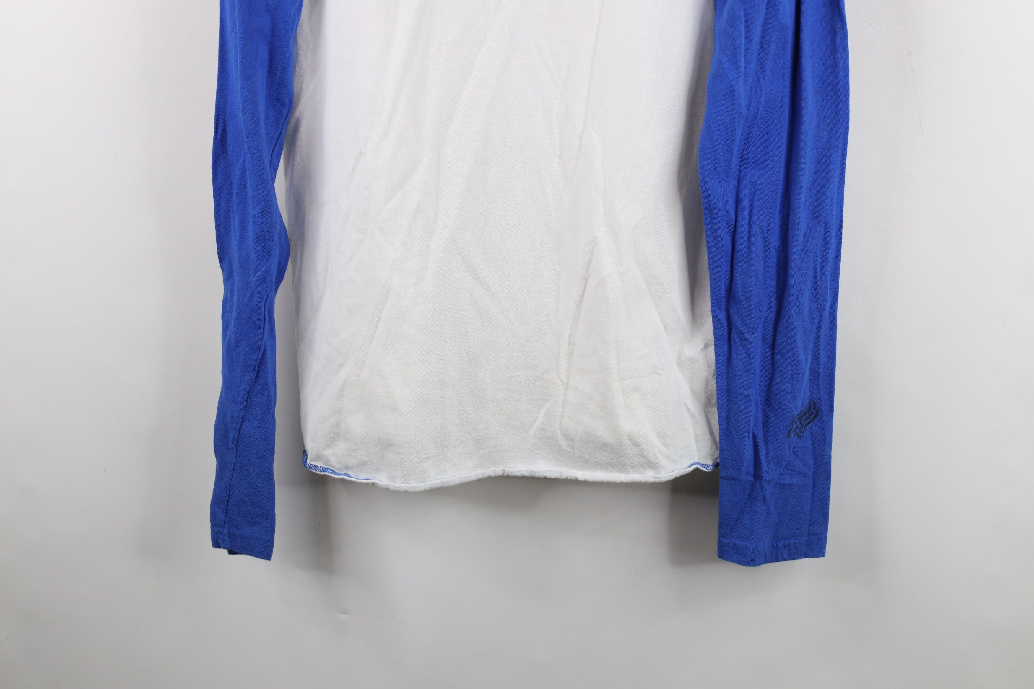 Fox Racing Vintage 90s Y2K Fox Racing Long Sleeve T-Shirt White Blue Size US L / EU 52-54 / 3 - 3 Thumbnail