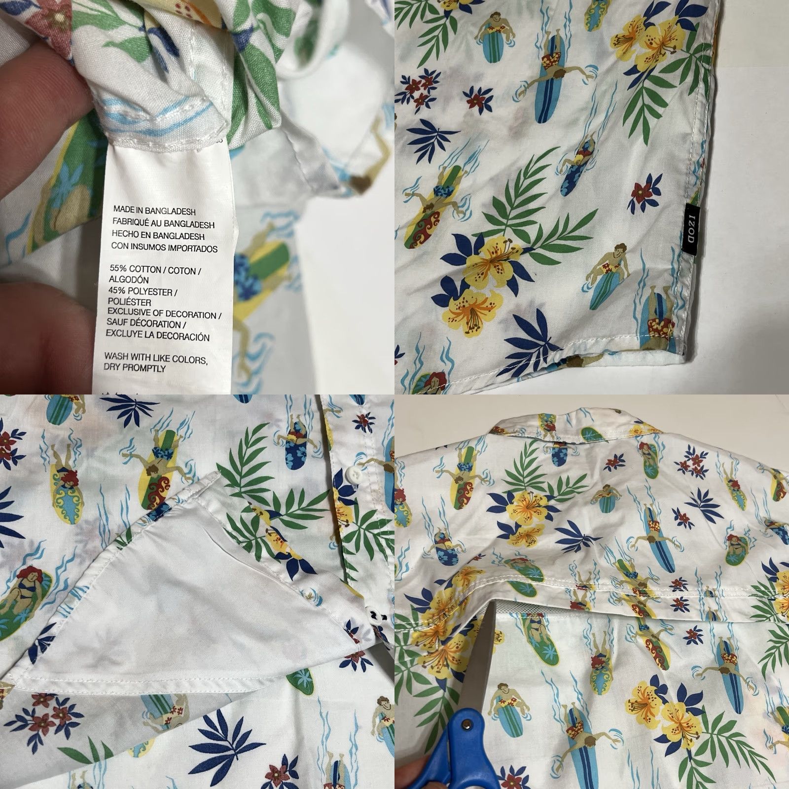 Izod IZOD Saltwater Collection Shirt Short Sleeve Button-Up Men's 2XL Multicolor Floral Surf Beach Hawaii (Regular) Size US XXL / EU 58 / 5 - 8 Thumbnail