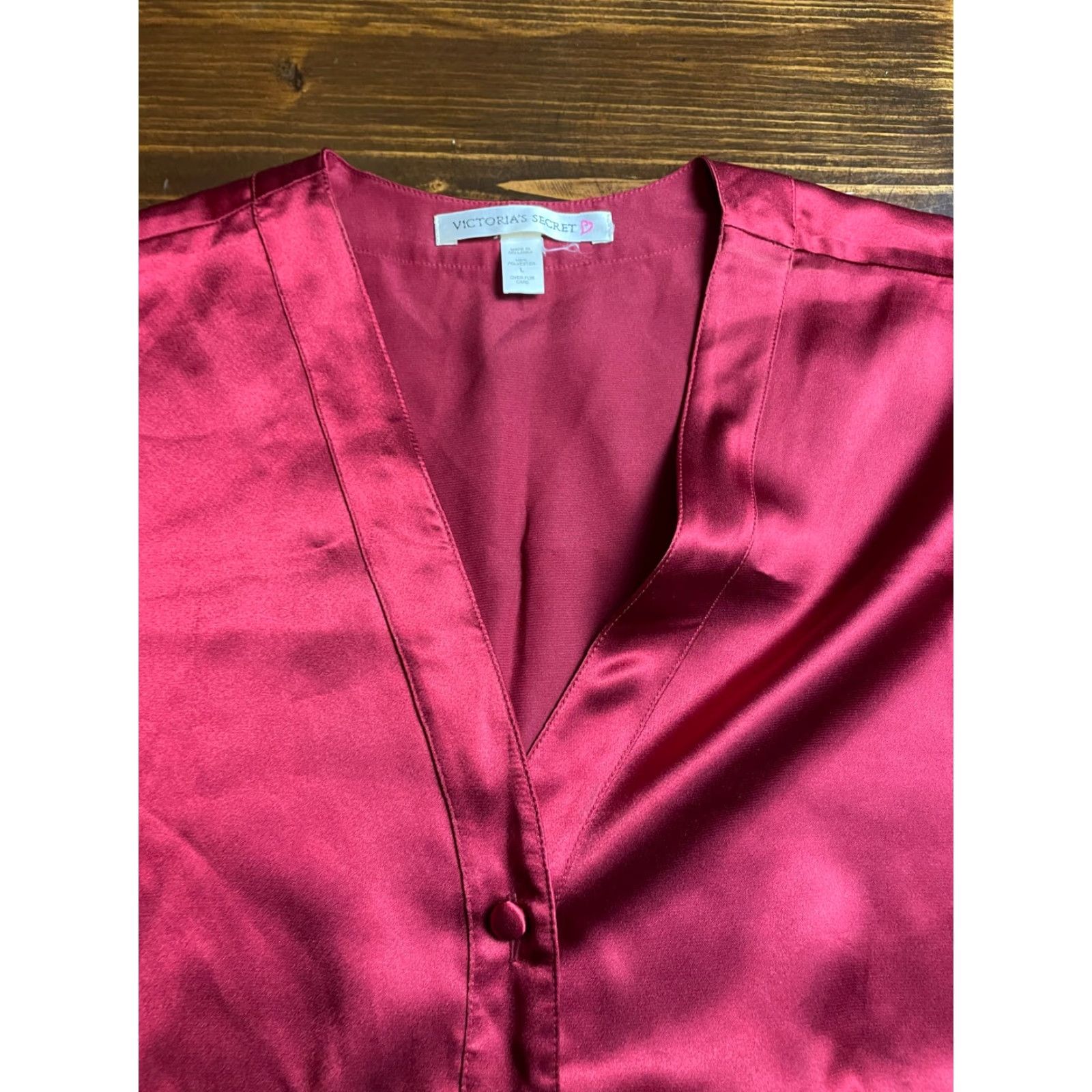 Victoria's Secret **VINTAGE Victoria's Secret Red Women's Sleepwear Large Button Up Shirt** User: Vintage Victoria's Secret Red Women's Large Sleepwear Button Up Shirt Size L / US 10 / IT 46 - 3 Thumbnail