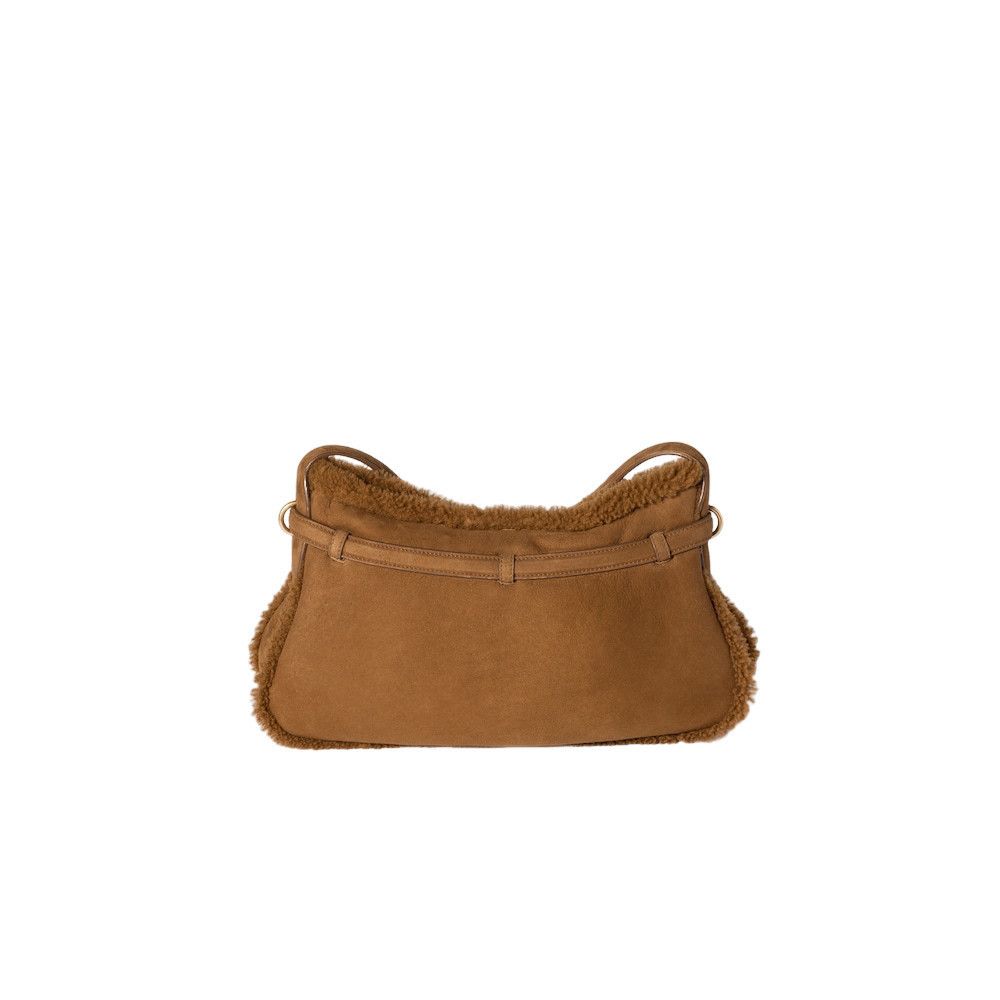 Miu Miu MIU MIU Aventure $3650 Cocoa Brown Shearling Shoulder Bag Ne Size ONE SIZE - 3 Thumbnail