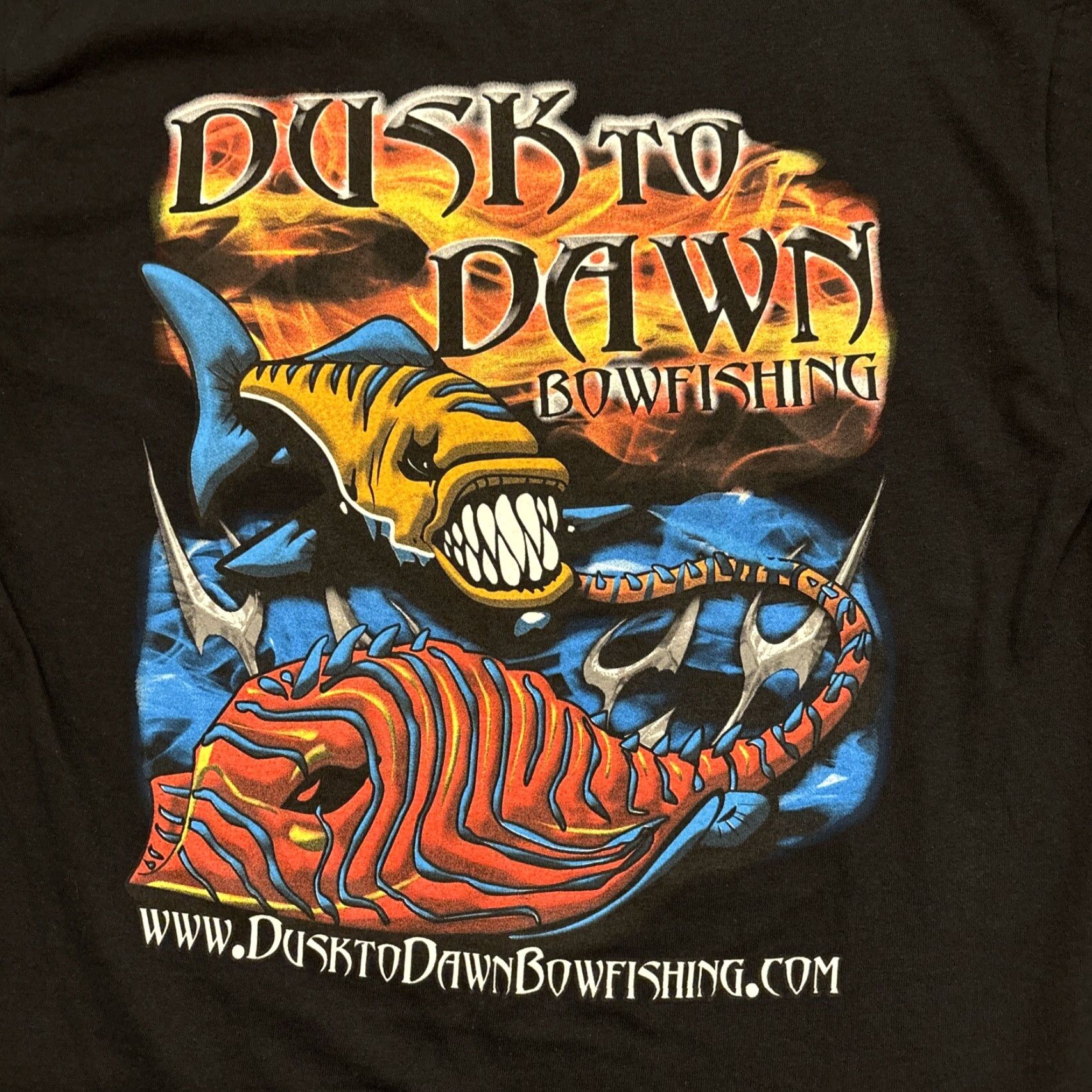 Dusk Dusk To Dawn Bow Fishing T Shirt Size M Black Double-Sided M & M Men Shirt Bow Fishing Black M Mens Size US M / EU 48-50 / 2 - 5 Thumbnail