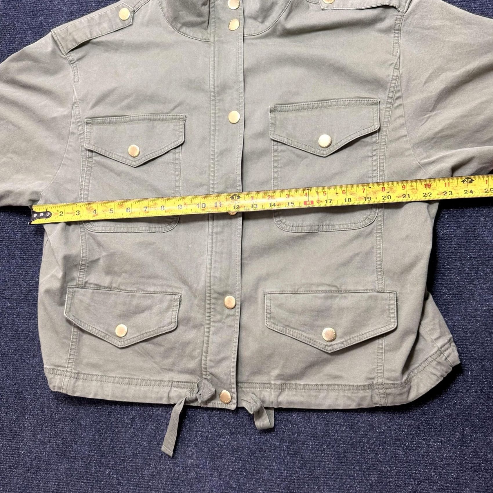 Talbots Talbots Jacket Womens XL Green Military Twill Snap Front Short Utility Pockets Size 40" / US 18 - 7 Thumbnail