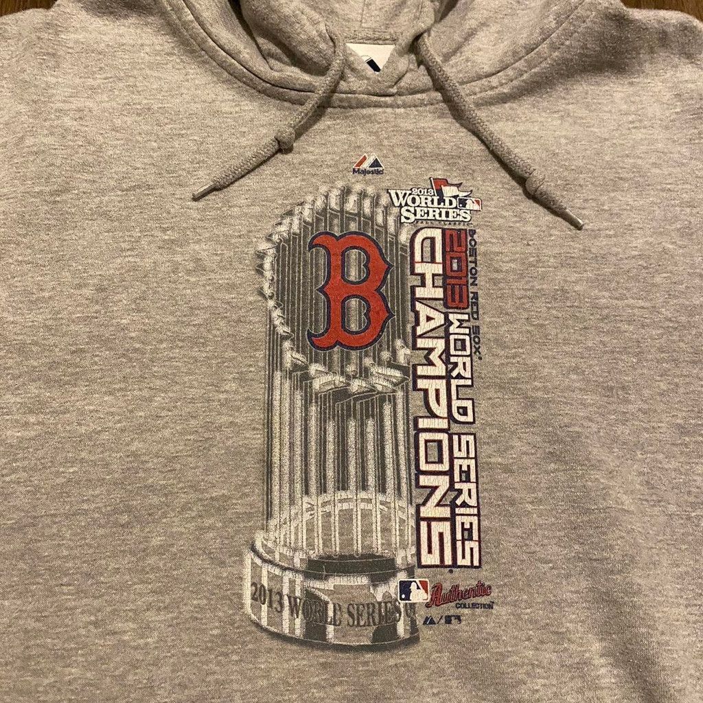 Majestic Boston Red Sox 2013 World Series hoodie (stain, fits M) Size US L / EU 52-54 / 3 - 4 Thumbnail
