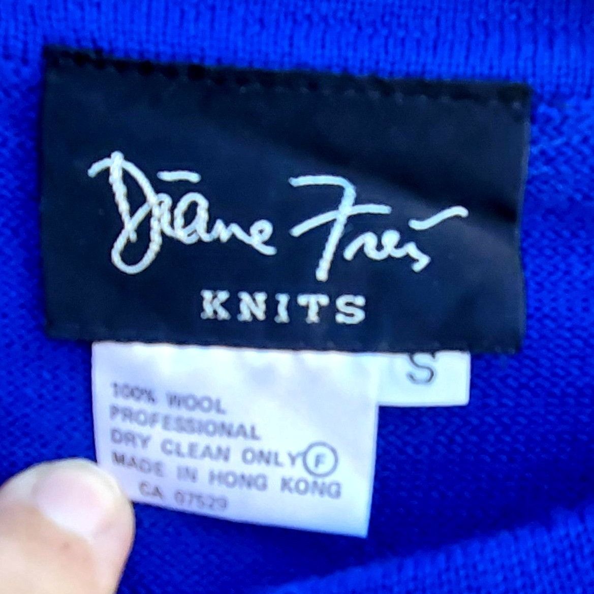 Vintage Diane Freis 80s Blue Purple Cardigan with Rhinestones L XL Size XL / US 12-14 / IT 48-50 - 2 Thumbnail