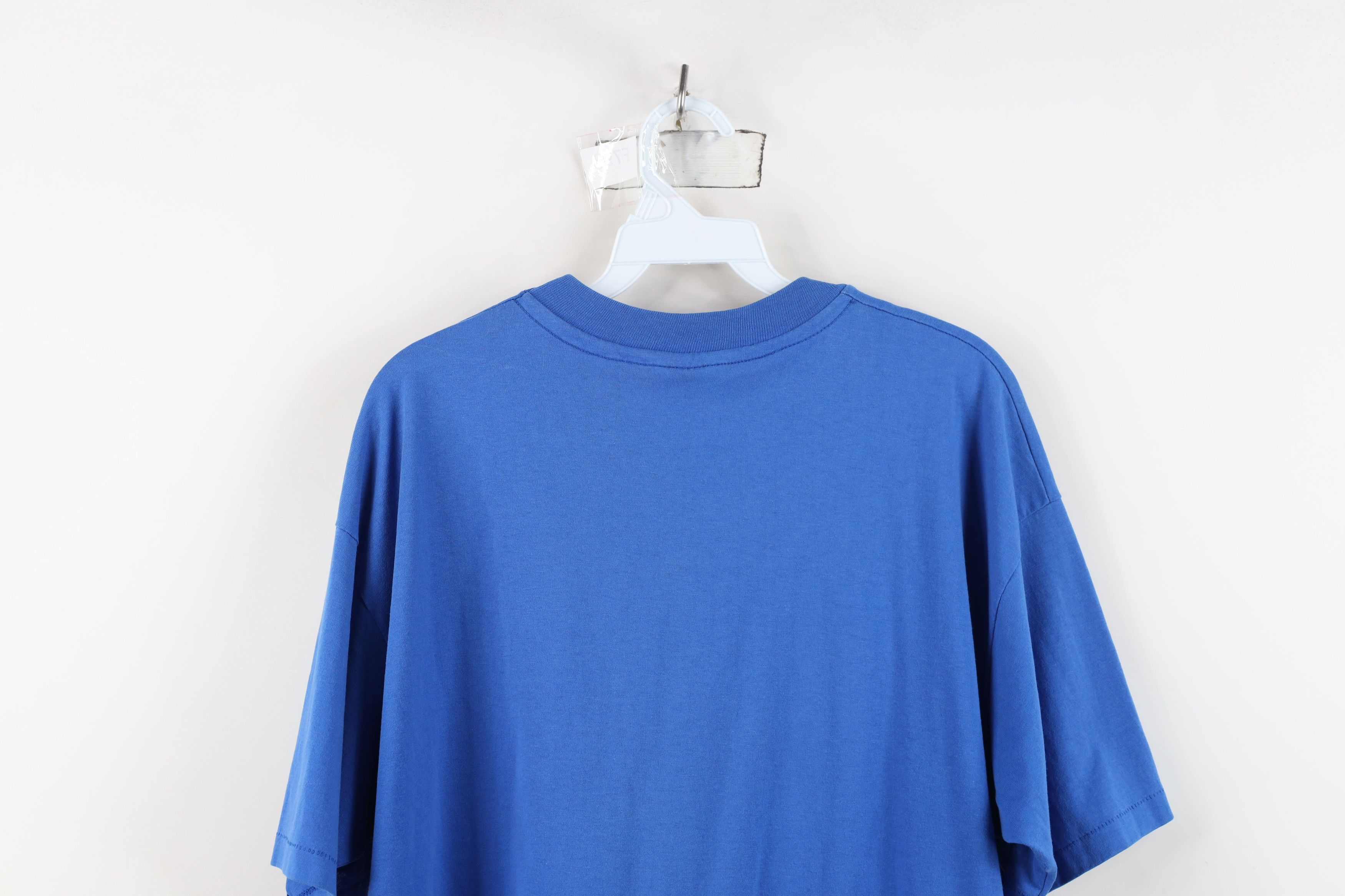 Hanes Vintage 80s 90s Hanes Short Sleeve T-Shirt Royal Blue USA Size US XL / EU 56 / 4 - 9 Thumbnail