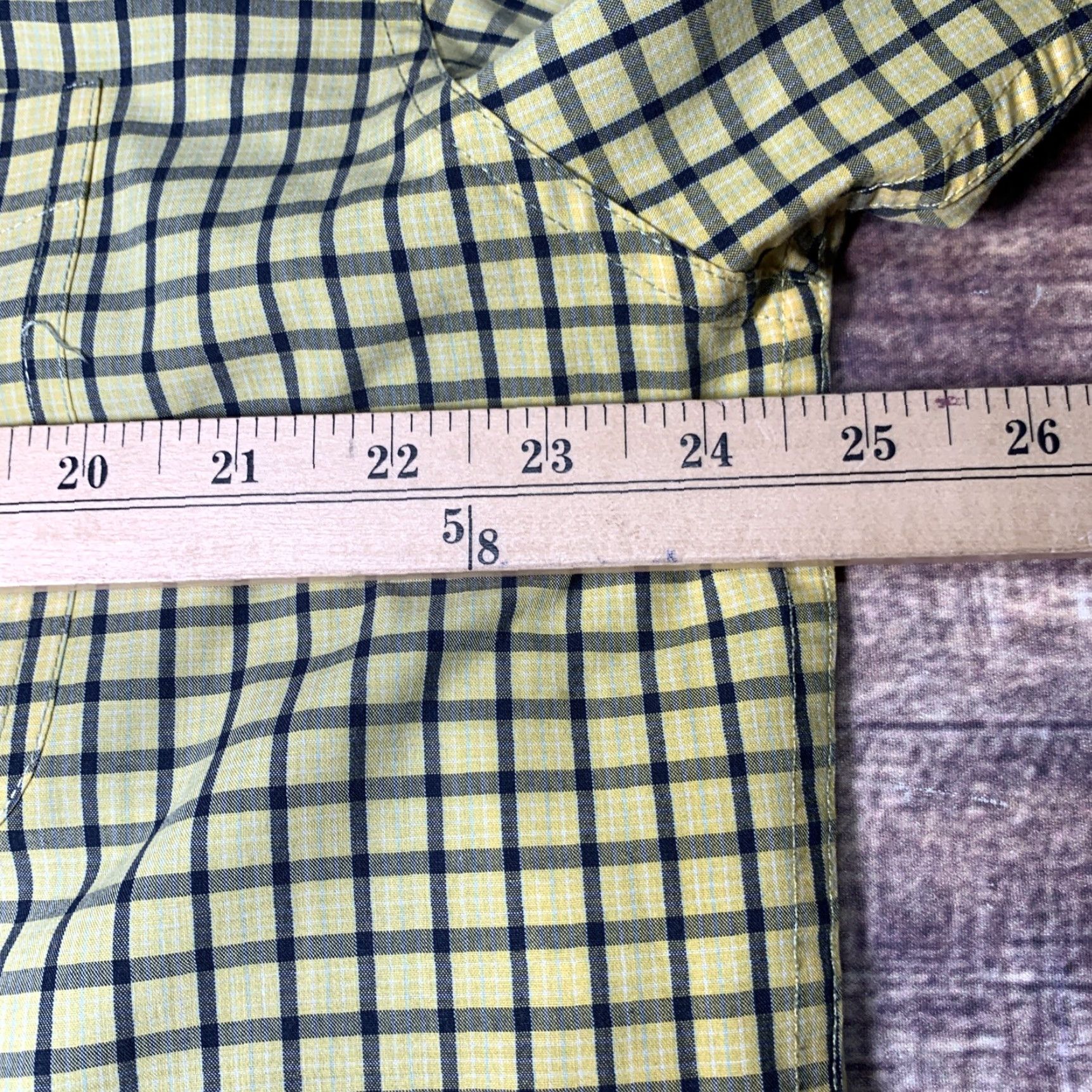 Chaps Chaps Shirt Button-Down Long Sleeve Yellow Plaid L Mens Regular Fit Size US L / EU 52-54 / 3 - 3 Thumbnail