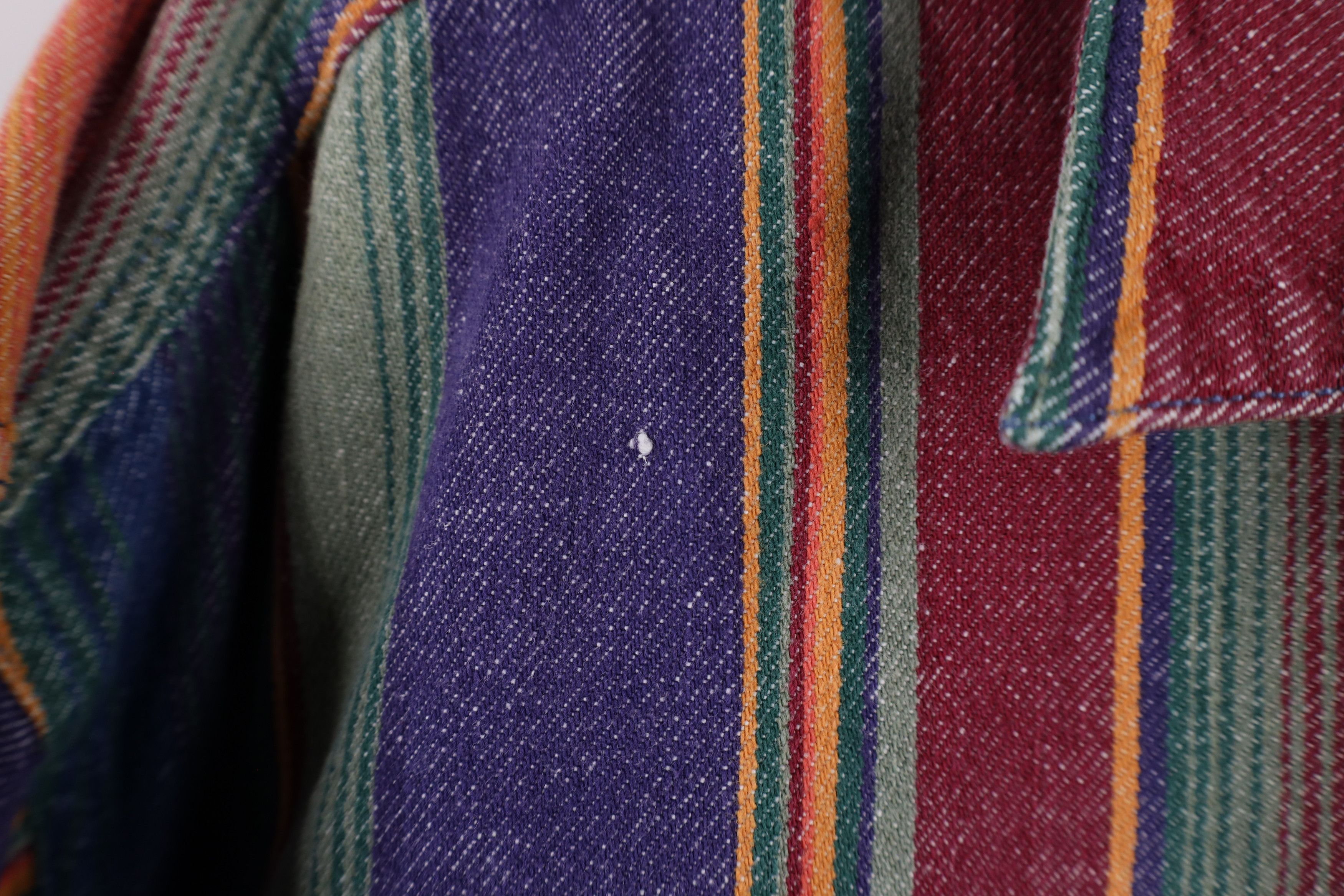 Vintage Vintage 90s Streetwear Striped Denim Jean Button Shirt Size US M / EU 48-50 / 2 - 5 Thumbnail