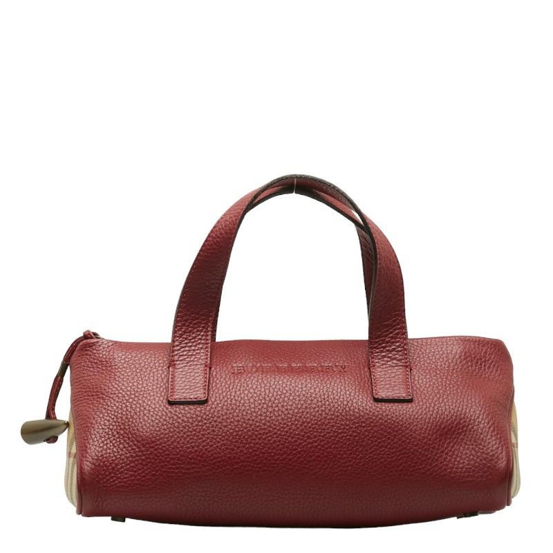 image of Burberry Leather Handbag in Red, Women's