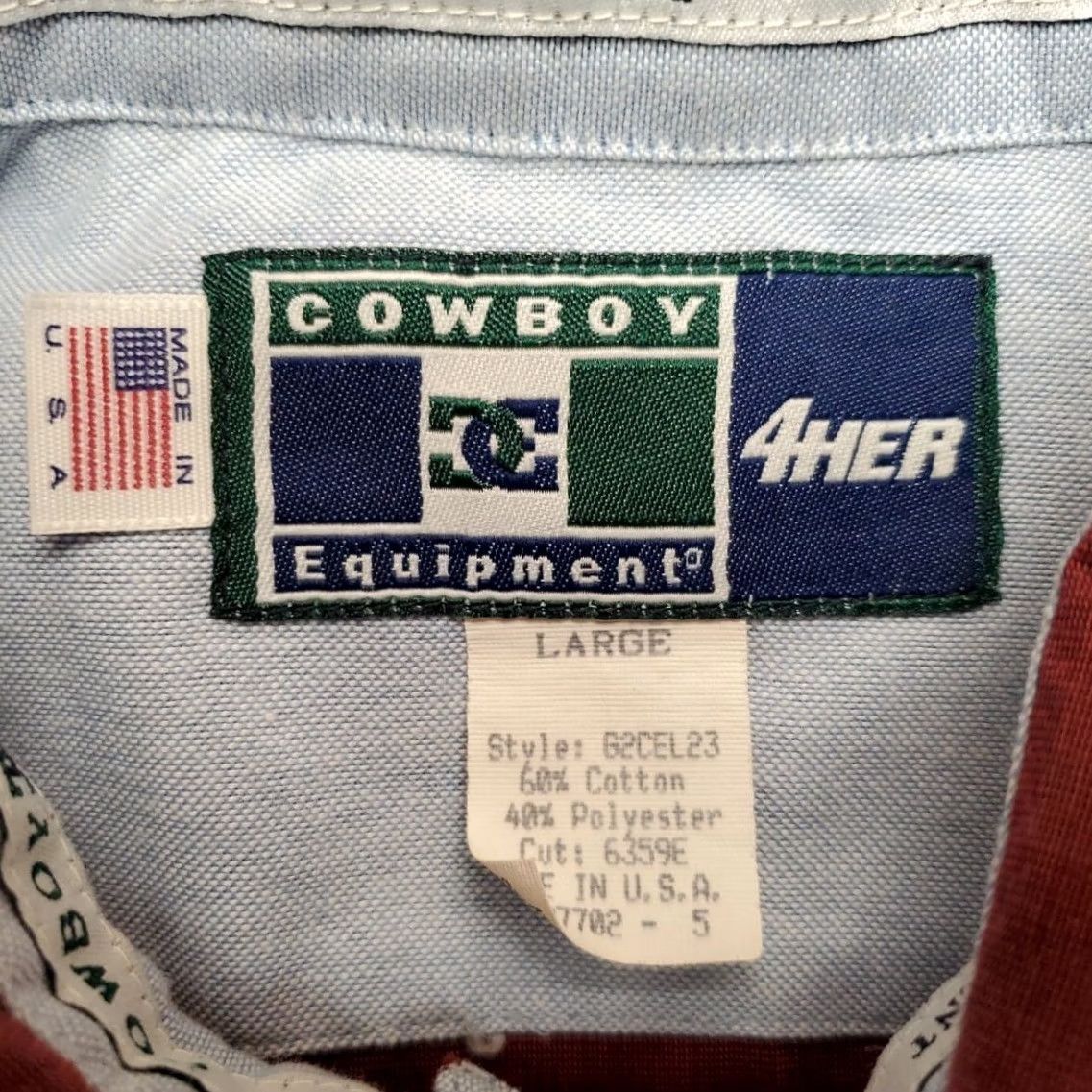 Vintage VINTAGE Cowboy Equipment 4HER Shirt Womens Large Red Western Ranch Rodeo Made in USA Shirt Womens L Red Cowboy Equipment 4HER Rails Size L / US 10 / IT 46 - 4 Thumbnail