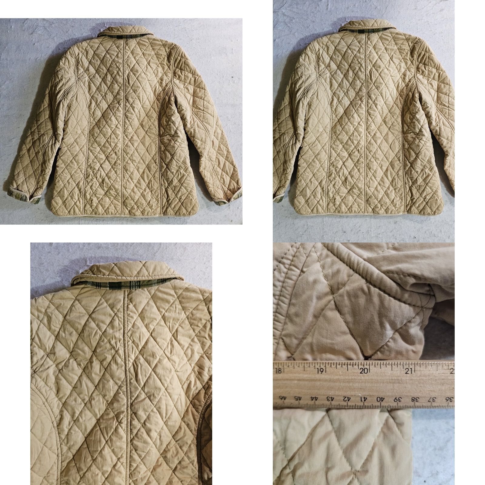 Vintage L.L. Bean Gold Quilted Jacket Nova Check Plaid Lined Snap Button Womens Sz L Size L / US 10 / IT 46 - 8 Thumbnail