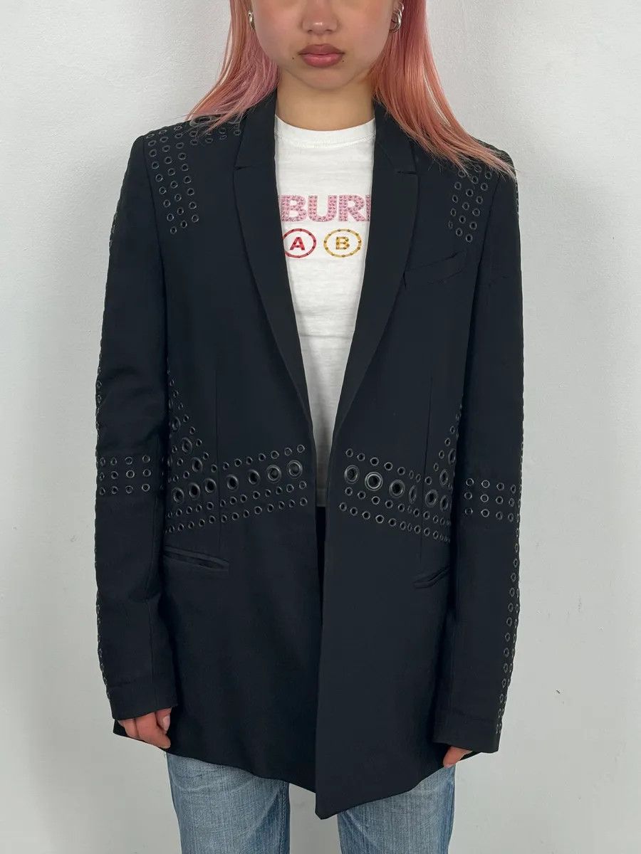 Givenchy SS2011 Givenchy Black Wool Eyelet Studded Blazer by Riccardo Tisci Size M / US 6-8 / IT 42-44 - 2 Thumbnail