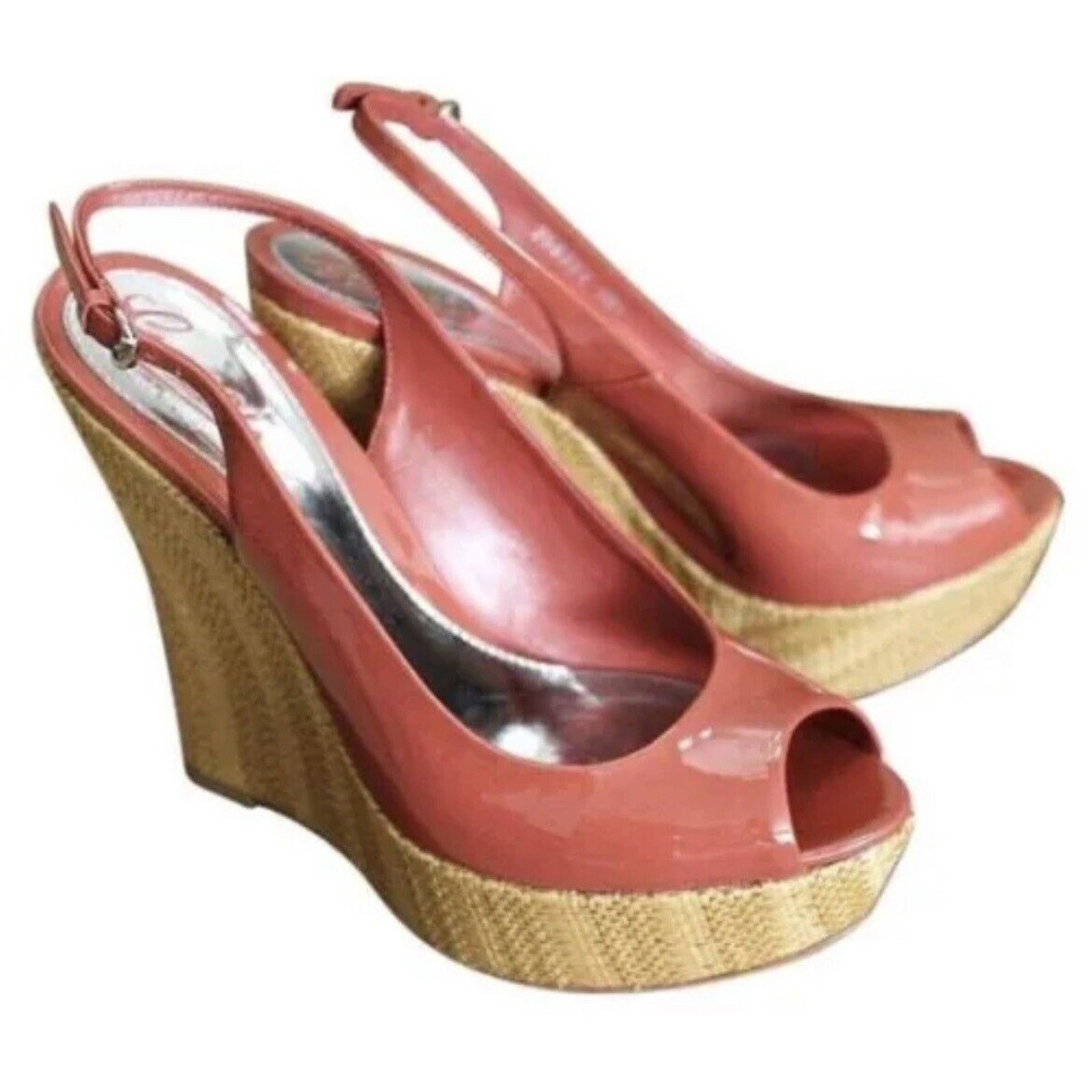 Gucci NEW IN BOX GUCCI PATENT LEATHER PLATFORM WEDGES CORAL SZ 7 Size US 7 / IT 37 - 5 Thumbnail
