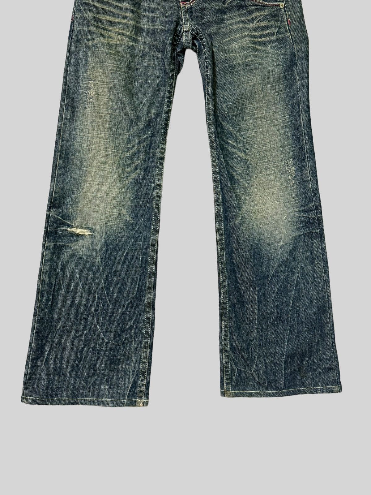 Japanese Brand Flare REDPEPPER Patches Zipper Clawmark Low Rise Denim Size US 29 - 6 Thumbnail