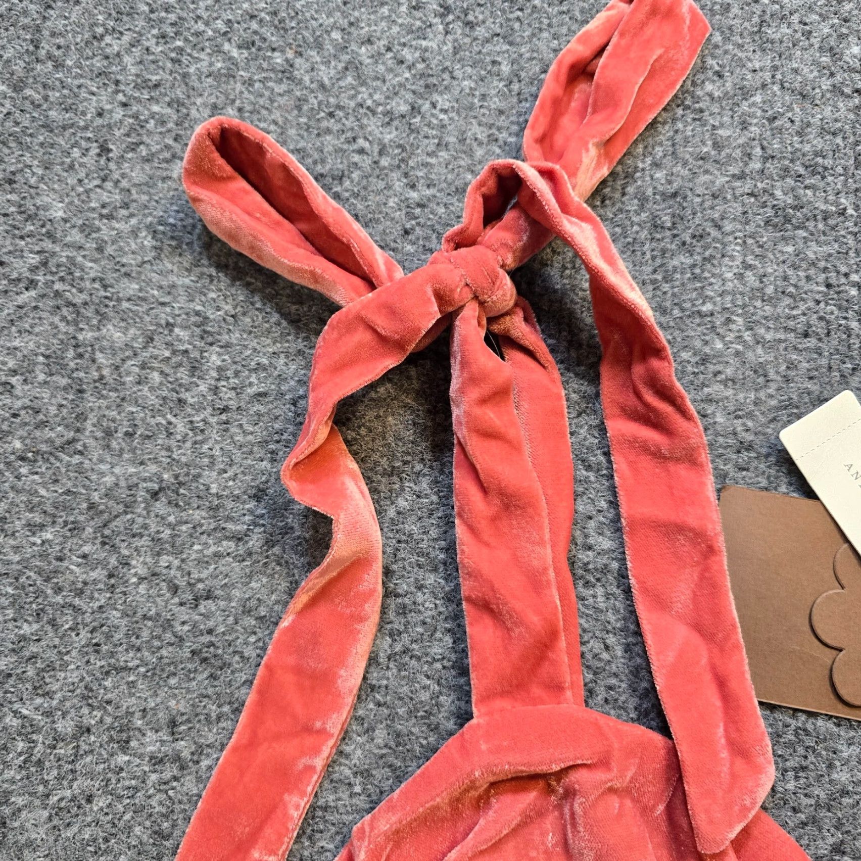 Anthropologie Anthropologie Top Womens Small Pink Velour Cropped Tie Strap Holiday Party Tank Sleeveless Zip Size S / US 4 / IT 40 - 3 Thumbnail