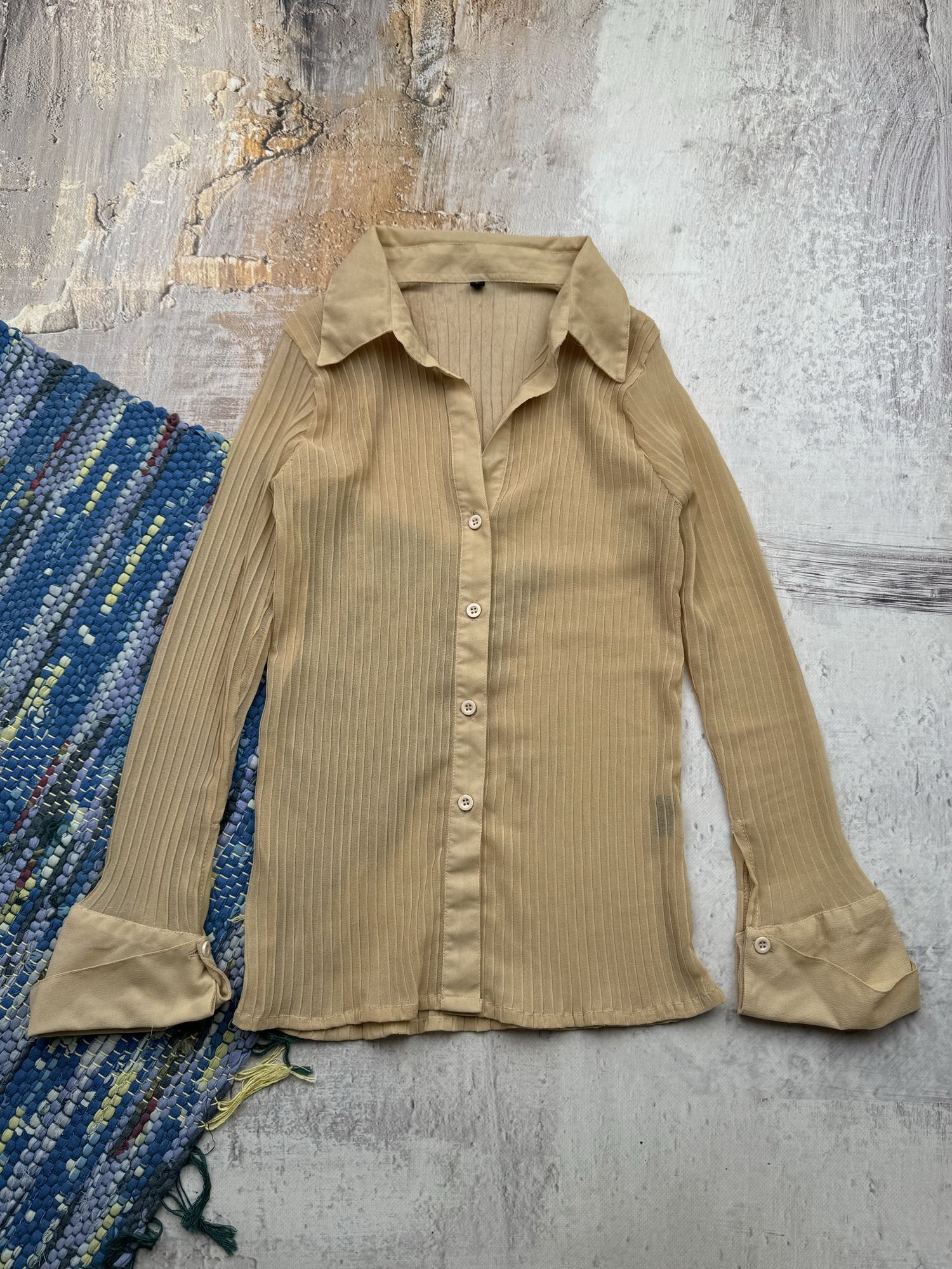 Vintage Vintage Mesh Pleated Blouse A443(544) Size S / US 4 / IT 40 - 1 Thumbnail