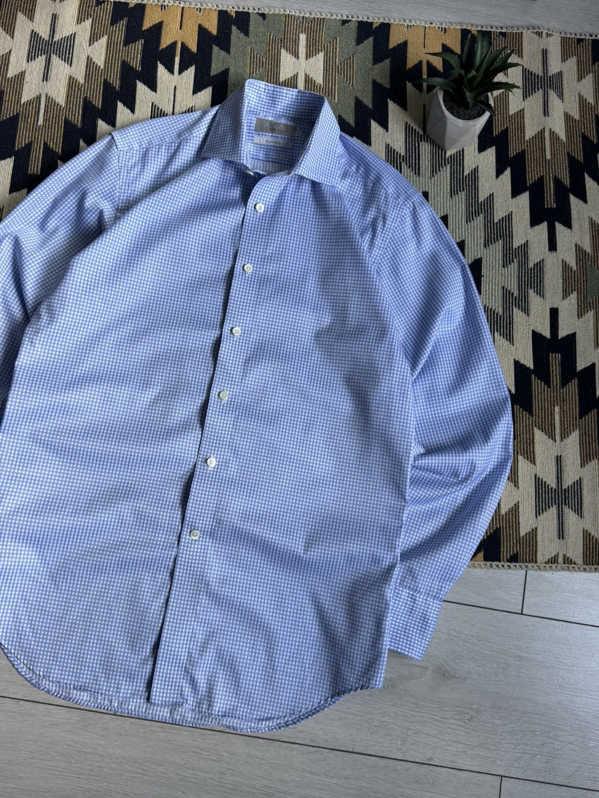 Canali Canali Luxury Button Up Shirt Size US L / EU 52-54 / 3 - 3 Thumbnail