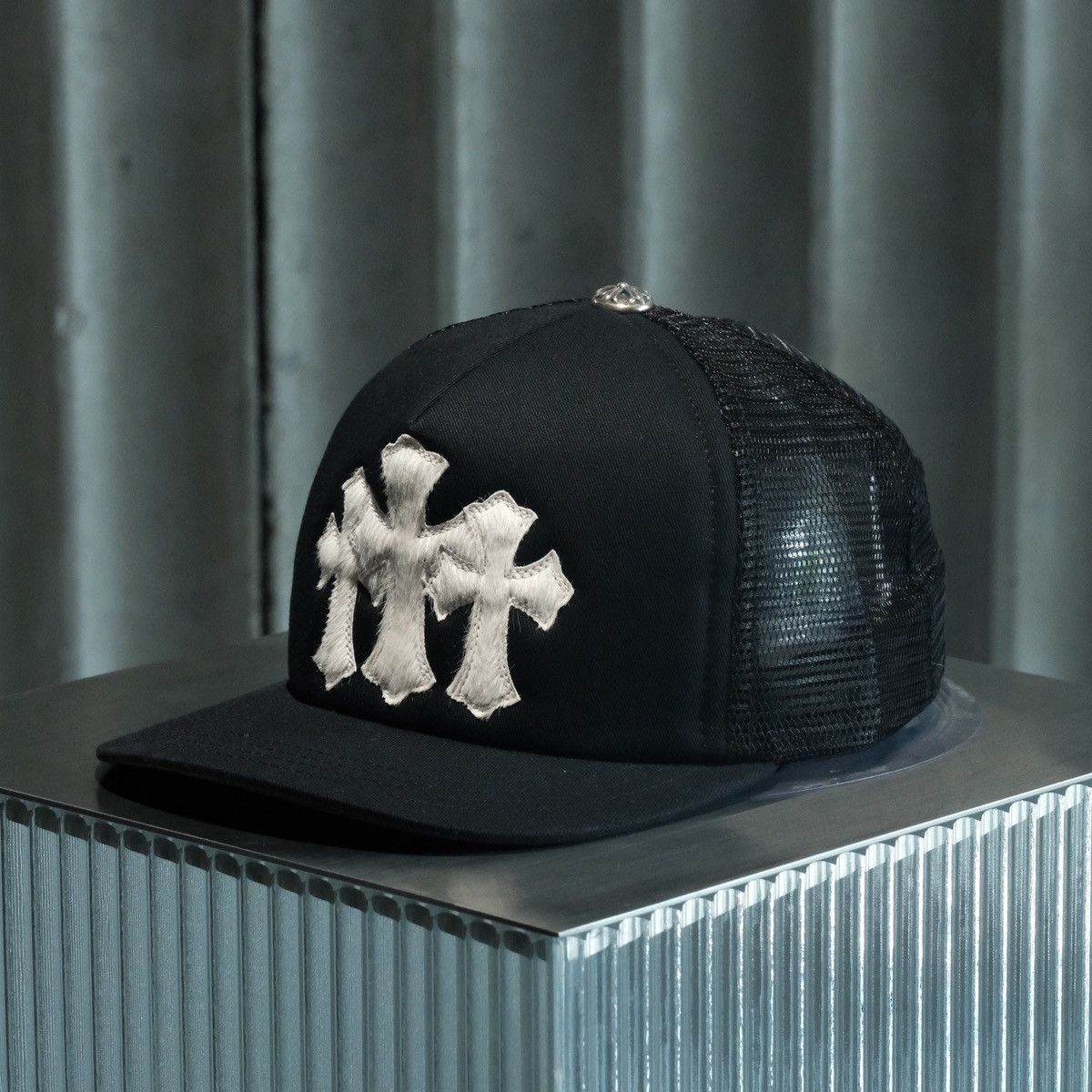 Chrome Hearts CHROME HEARTS TRUCKER CAP - CEMETERY PONY HAIR PATCHWORK Size ONE SIZE - 3 Thumbnail