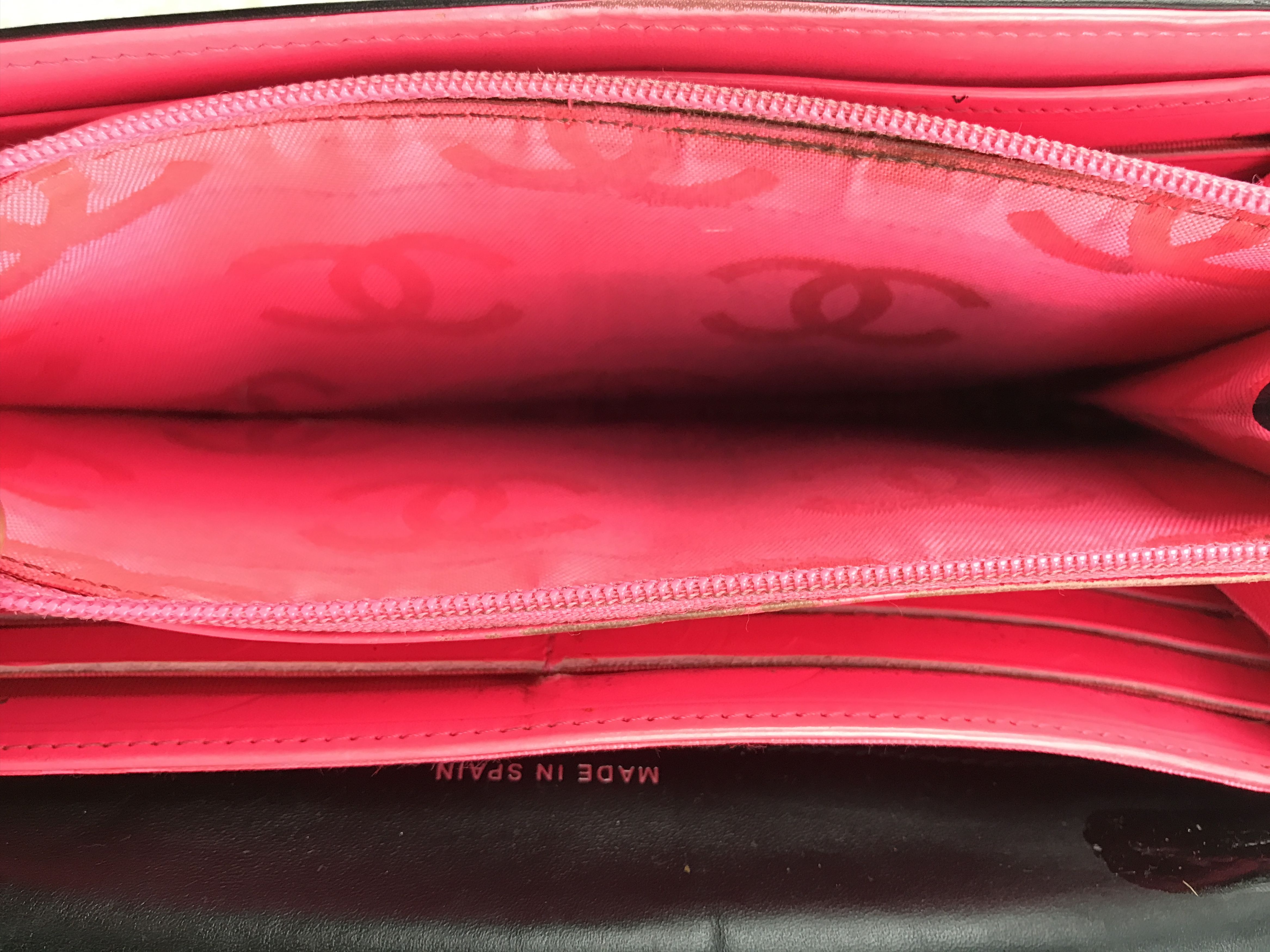 Chanel × Vintage Chanel Cambon Line Coco Mark Long Wallet Black Pink Lambskin Size ONE SIZE - 17 Thumbnail