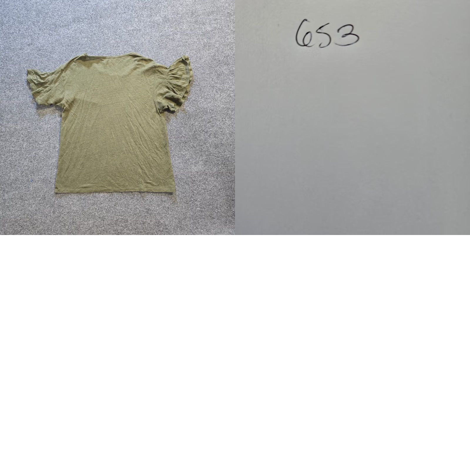 J.Crew J.CREW Top Womens Size Medium Green Linen Ruffle Sleeve Stretch Casual Classic Shirt Men? No, Womens Size M / US 6-8 / IT 42-44 - 8 Thumbnail