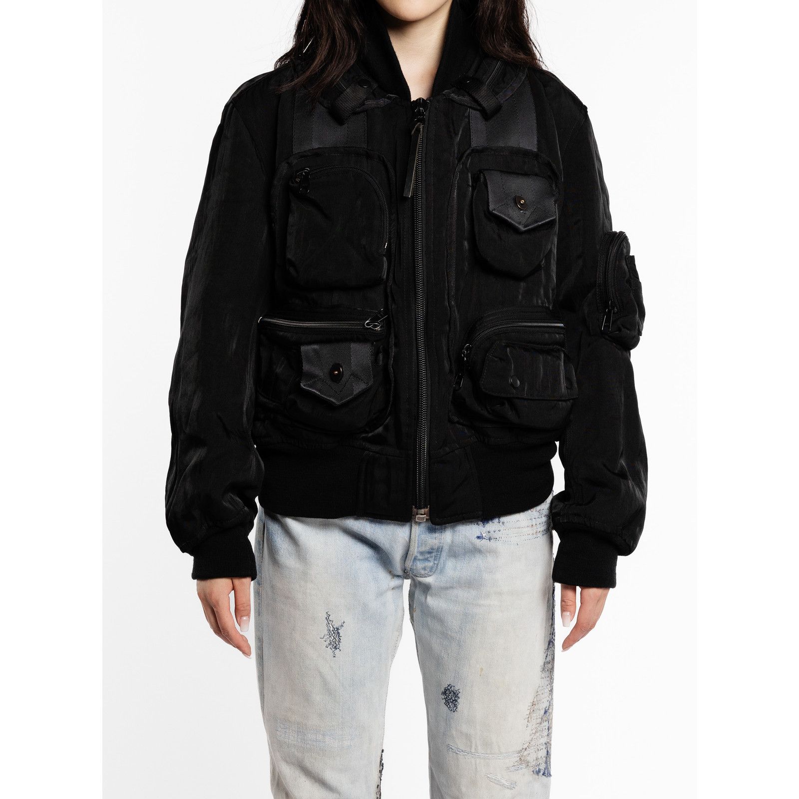 Issey Miyake bomber 96ジャケット Issey Miyake AW1996 Parachute Cargo MA-1 Bomber - Archived