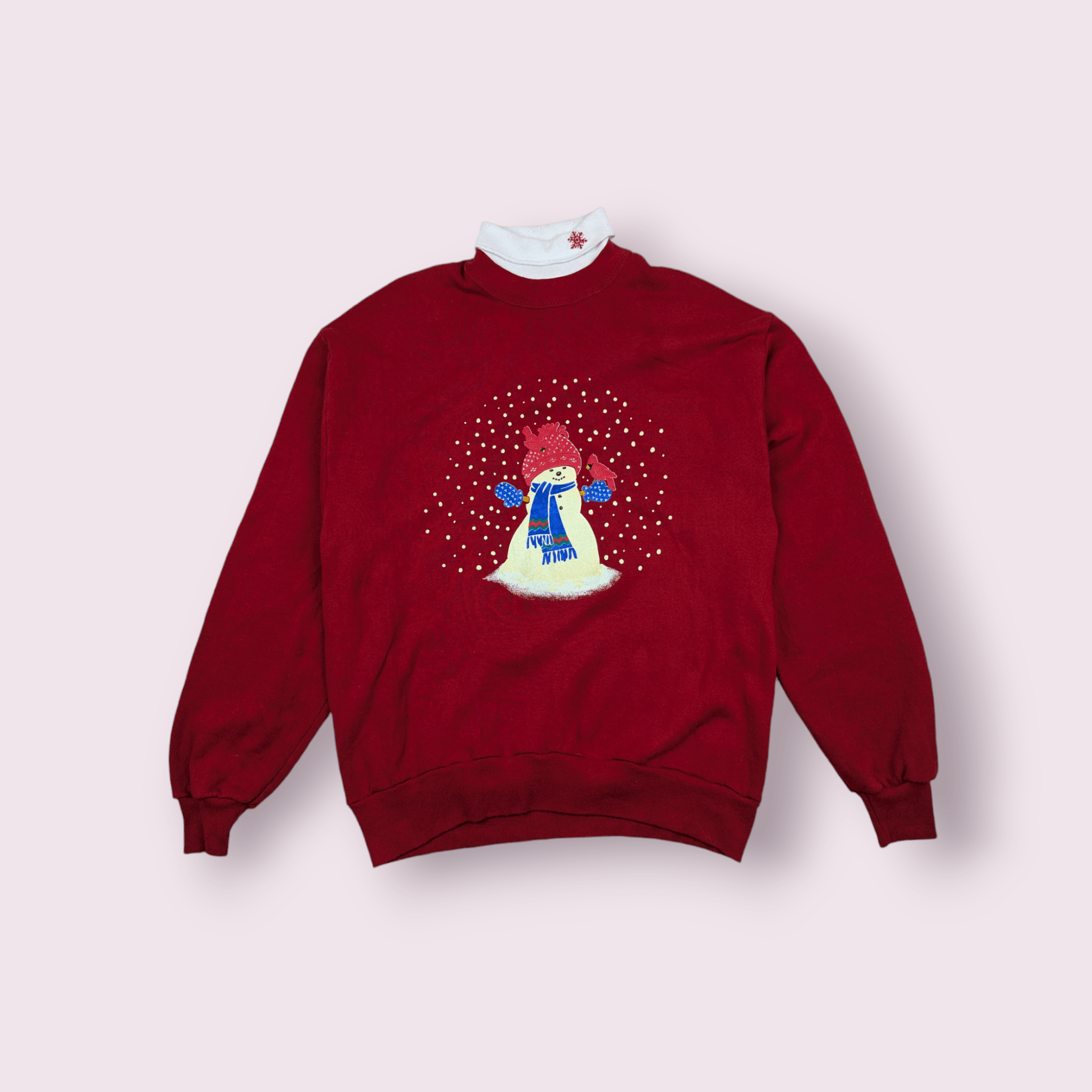 Vintage Vintage 90's SNOWMAN Merry Christmas New Year Sweatshirt Size US L / EU 52-54 / 3 - 1 Thumbnail