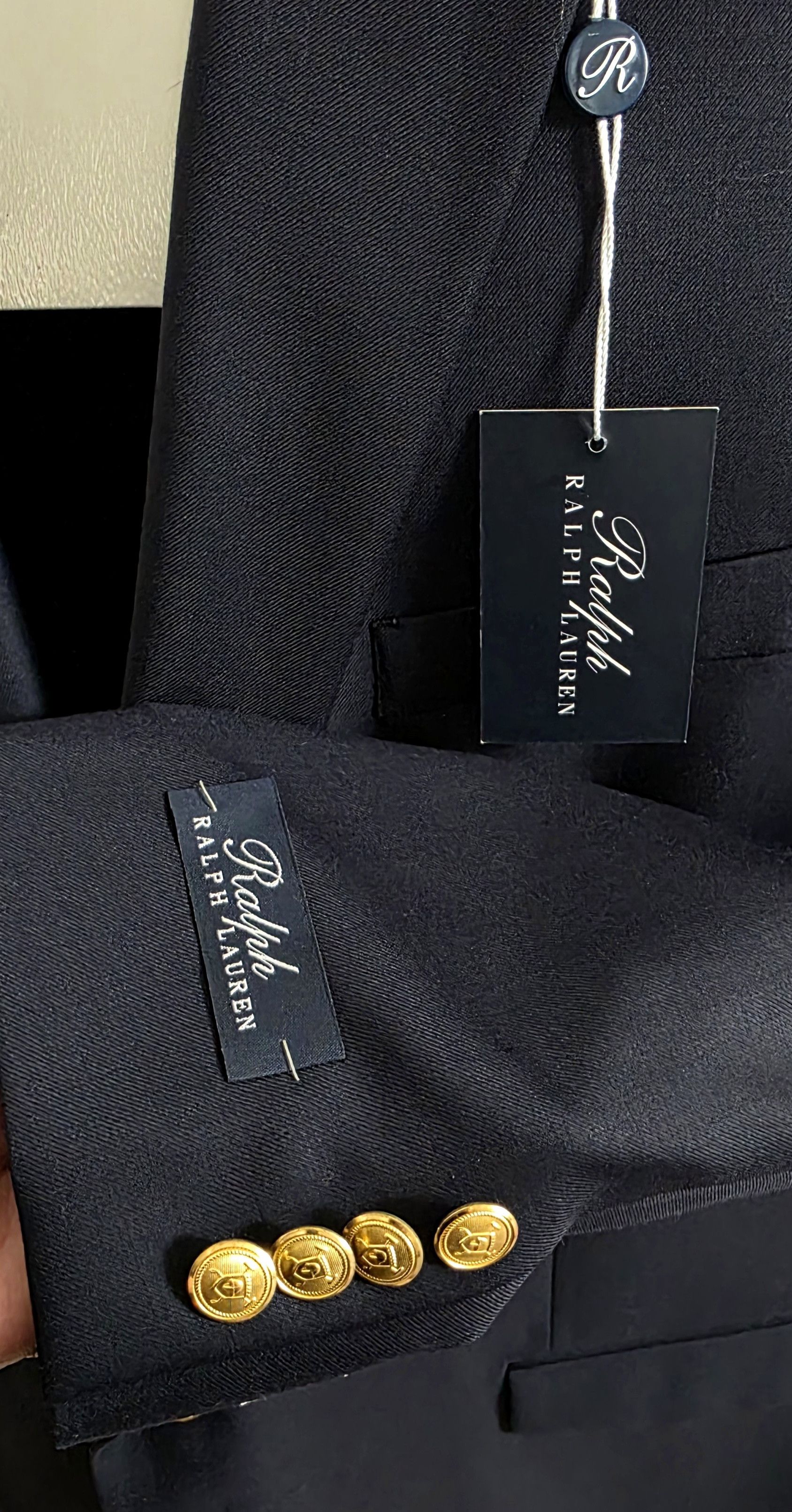 Ralph Lauren Ralph Lauren Men’s Sport Coat Blazer NAVY GOLD BUTTONS Wool Size 48L - 4 Thumbnail