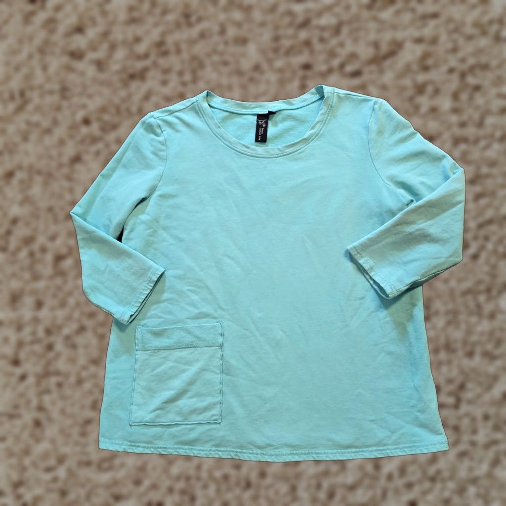 Alife Focus Casual Life Top Shirt Womens Medium Green 3/4 Sleeve Pocket Stretch Casual Size M / US 6-8 / IT 42-44 - 1 Thumbnail