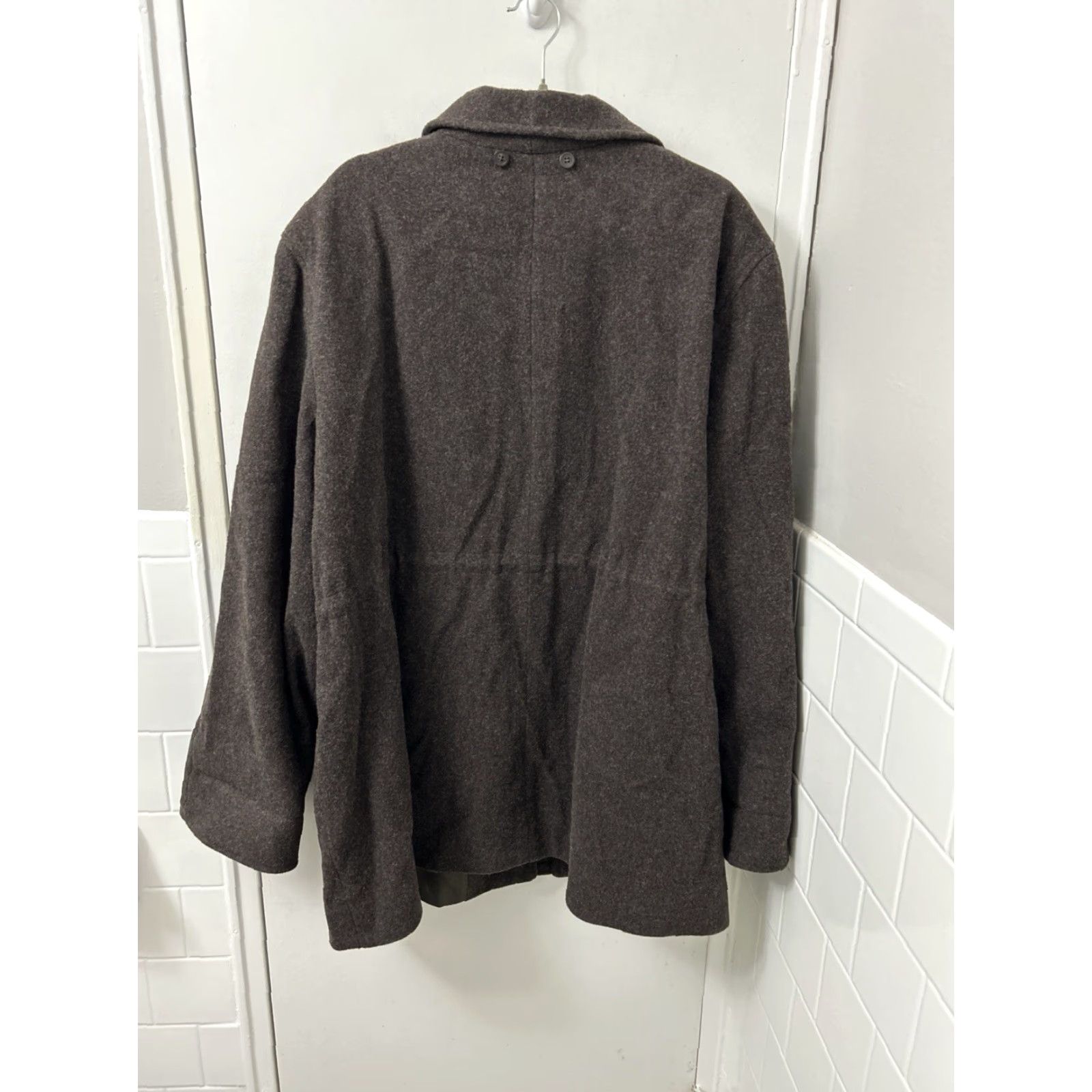London Fog VINTAGE London Fog Coat Womens XL Brown 100% Wool Full Zip Button Front L/S Pockets Size XL / US 12-14 / IT 48-50 - 6 Thumbnail