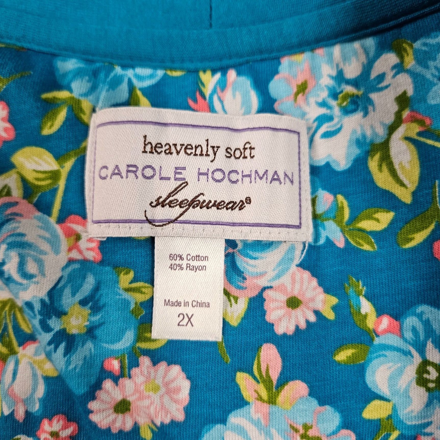 Vintage Carole Hochman Cardigan Womens 2X Blue 3/4 Sleeve Cotton Blend Solid Size XXL / US 16-18 / IT 52-54 - 5 Thumbnail