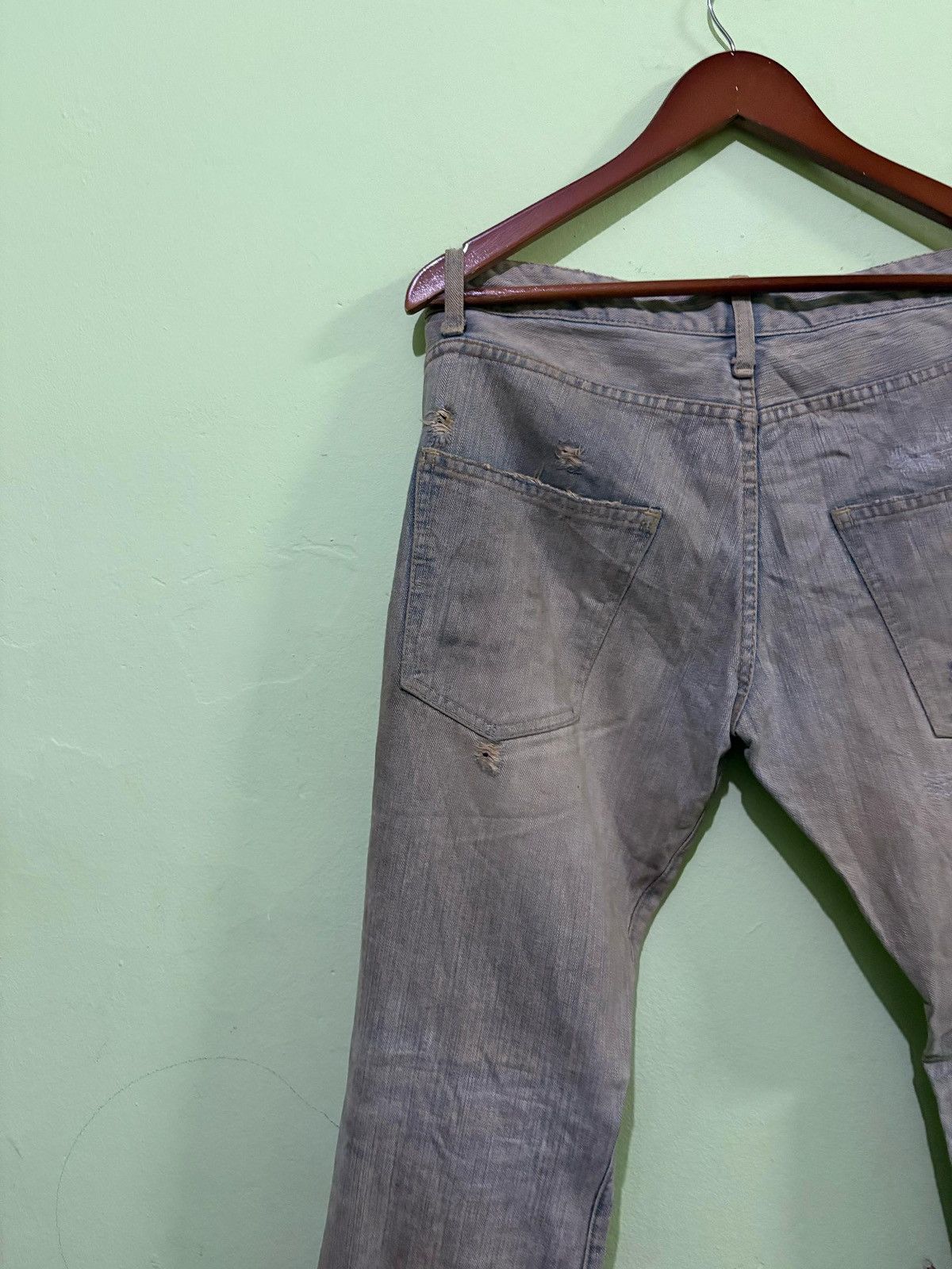 Japanese Brand AXA Streetwear Flared Distressed Denim Size US 32 / EU 48 - 9 Thumbnail