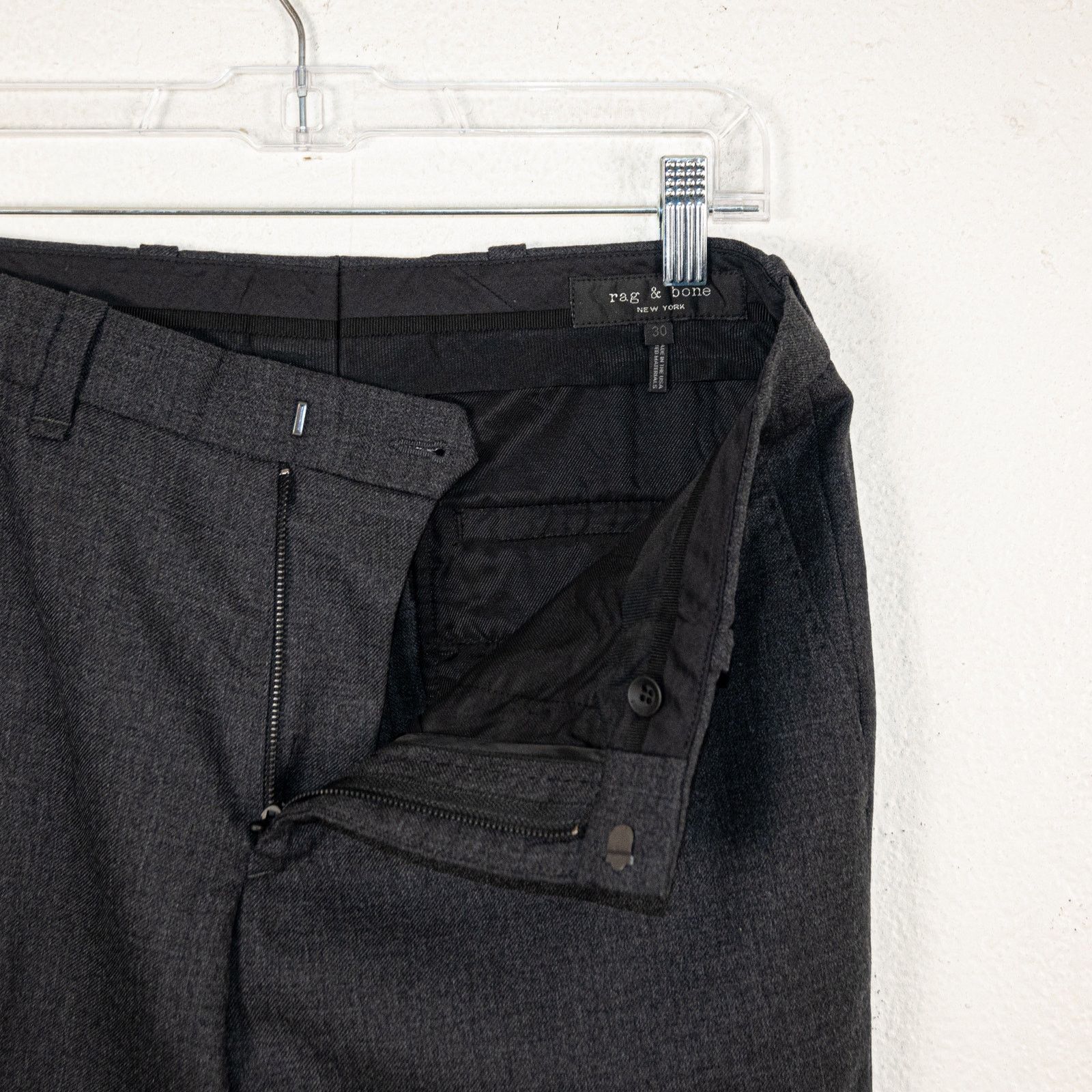 Rag & Bone Rag & Bone size 30 Charcoal Wool Trouser Pants Flat front Size US 30 / EU 46 - 6 Thumbnail