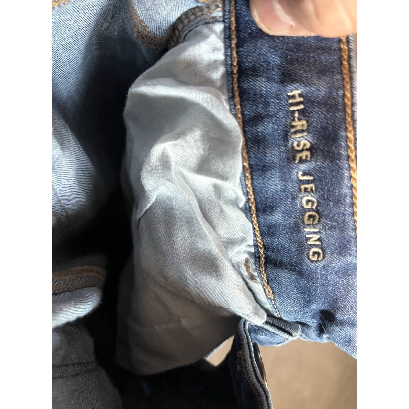 American Eagle Outfitters American Eagle Next Level Stretch Hi-Rise Jegging Pants Size 8 Regular Blue Corduroy Womens Distressed Size 30" / US 8 / IT 44 - 5 Thumbnail