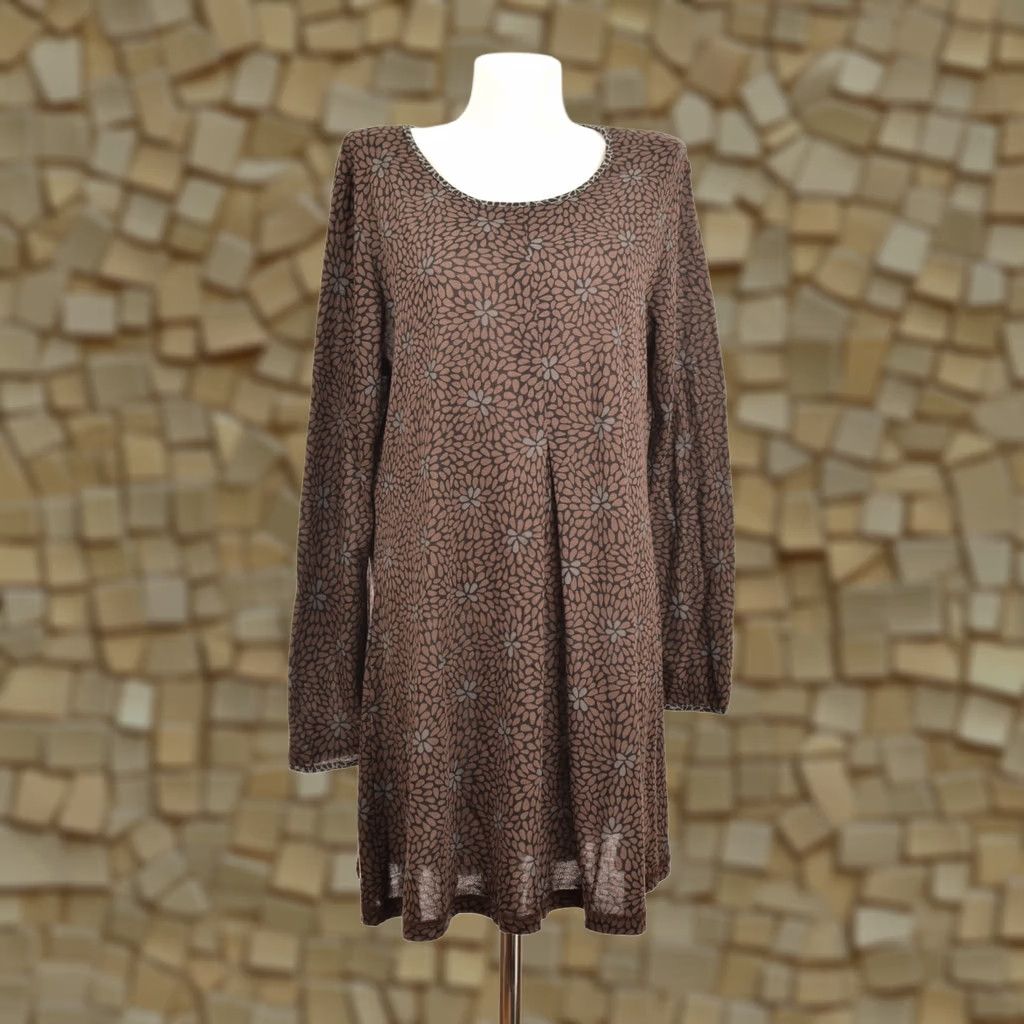 Vintage Gudrun Sjoden Lyocell Cotton Blend Tunic Dress Greece Dress L Womens Brown A-Line Knee Length Size L / US 10 / IT 46 - 1 Thumbnail