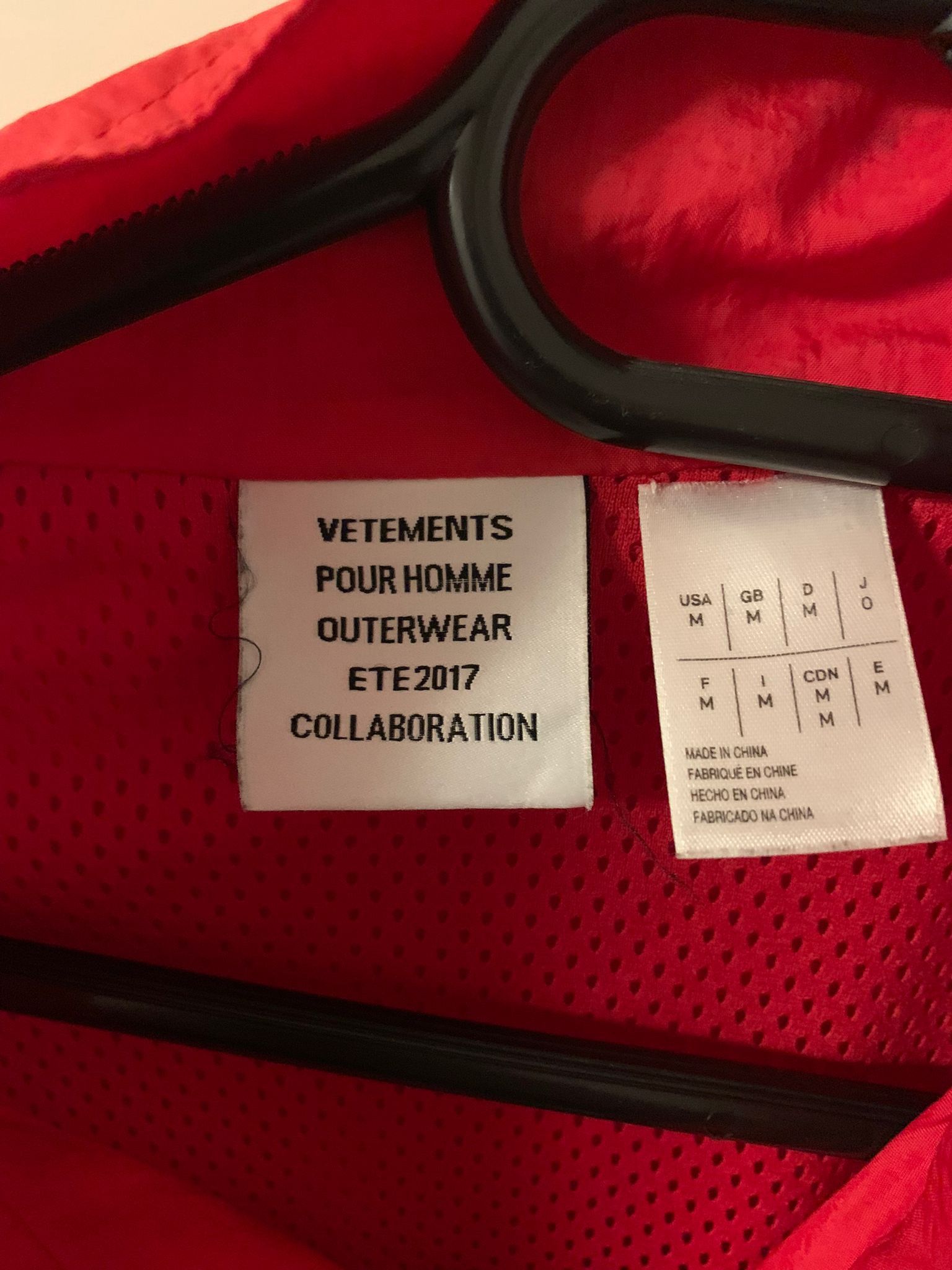 Vetements x Reebok Windbreaker