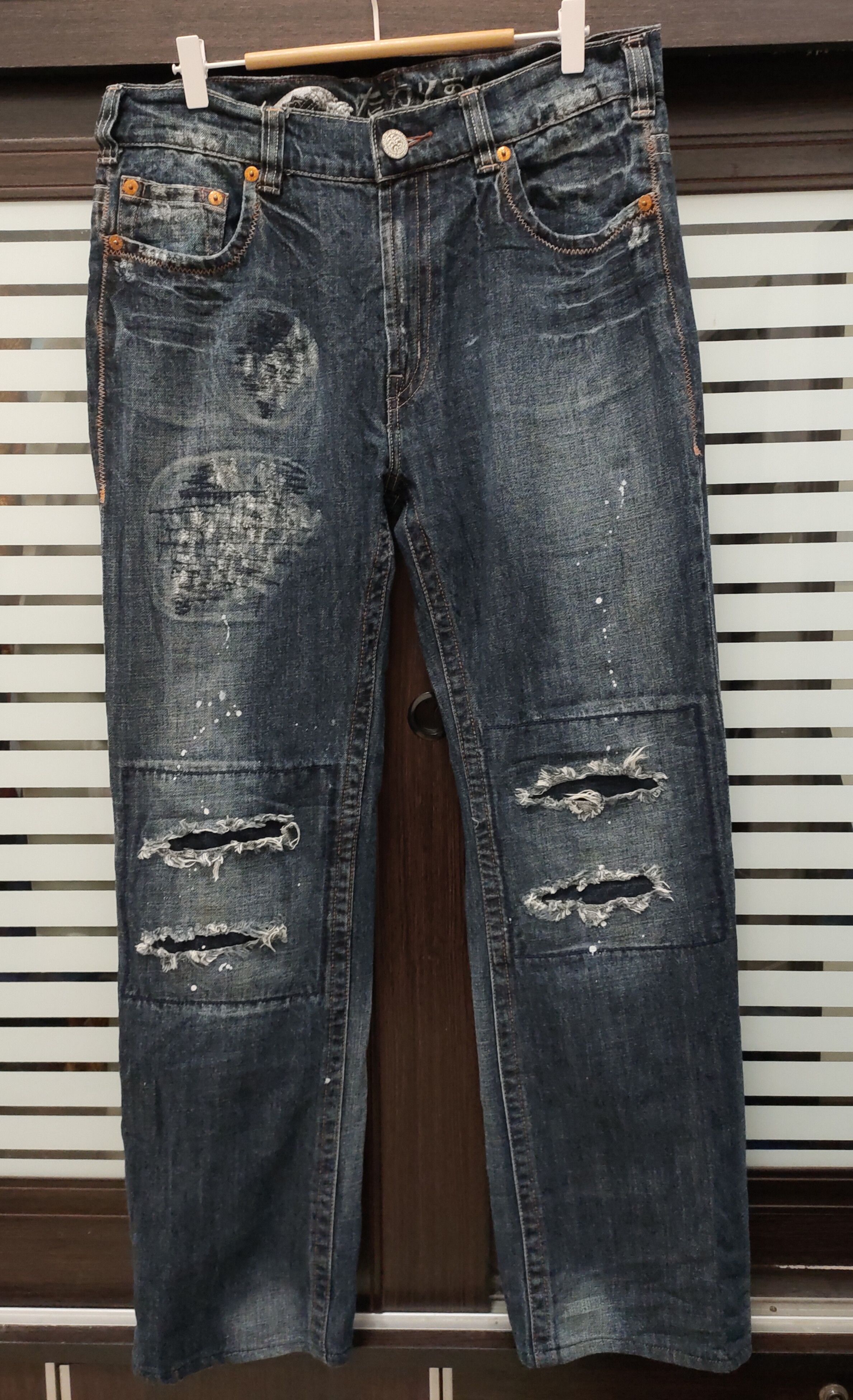 Japanese Brand 💥Great Osaka Big Train Paint Splatter 💥 Size US 36 / EU 52 - 1 Thumbnail