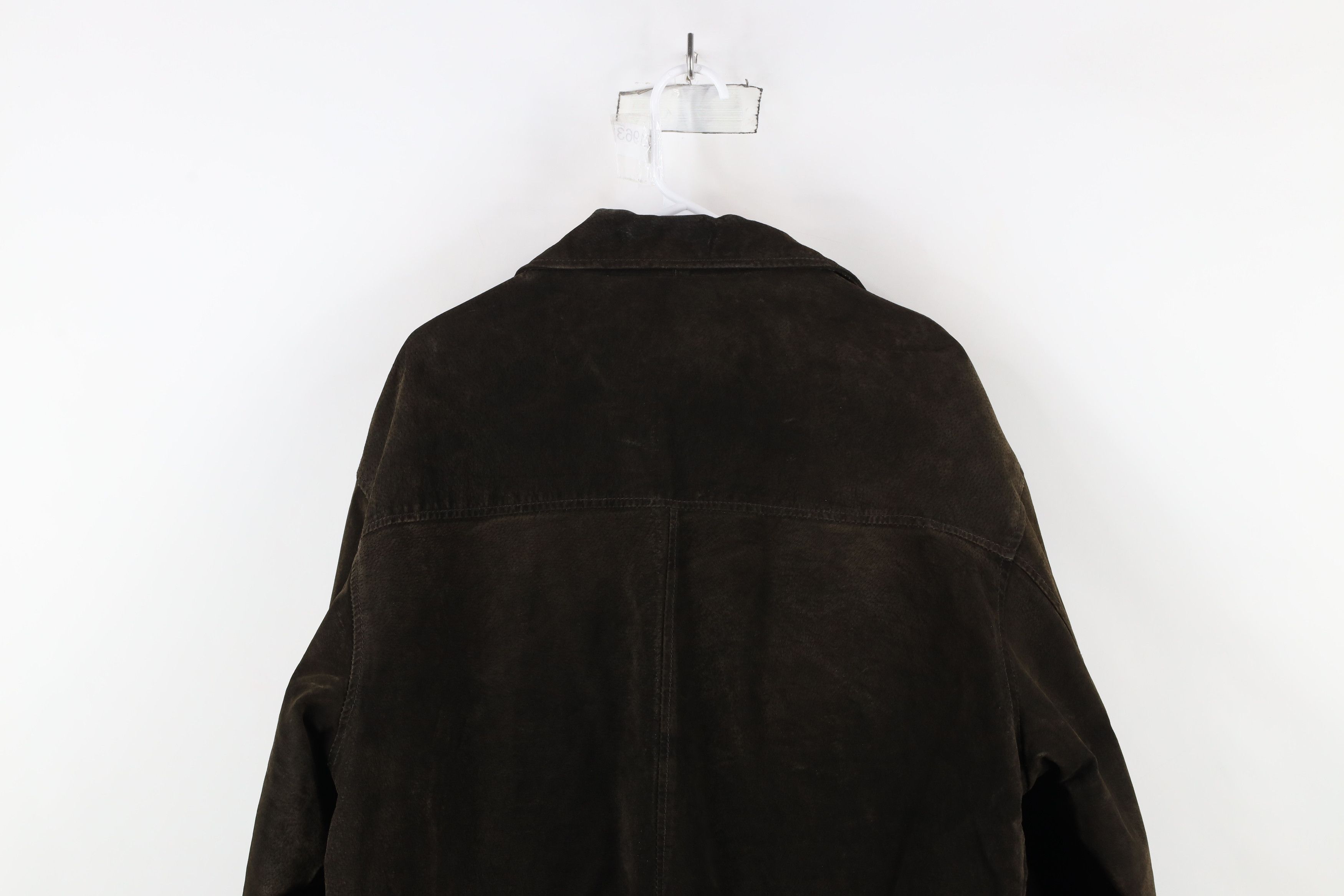 Vintage Vintage 90s Streetwear Suede Leather Button Jacket Brown Size US L / EU 52-54 / 3 - 14 Thumbnail