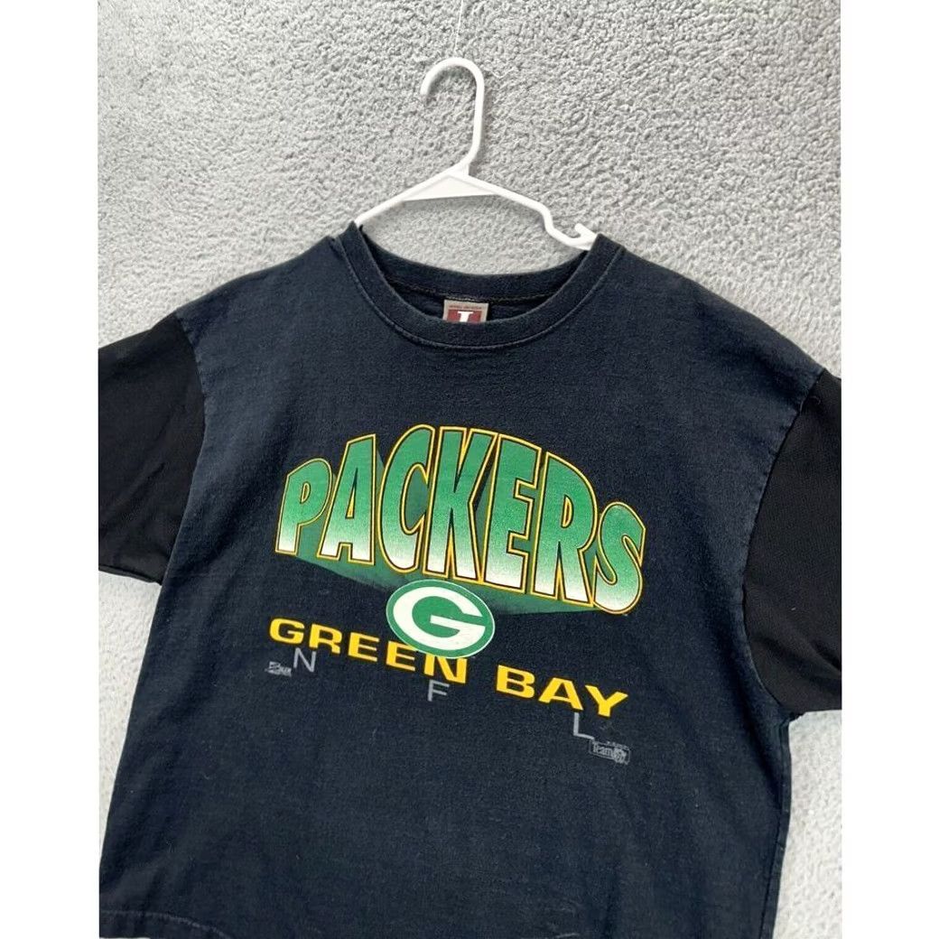 Vintage Jostens Shirt T-Shirt Men Large Black Green Bay Packers Short Sleeve Made In USA Size US L / EU 52-54 / 3 - 3 Thumbnail