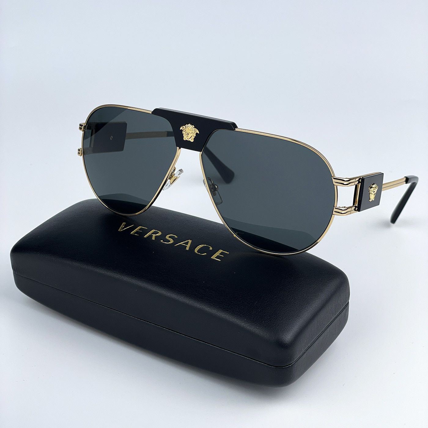 Versace NEW Versace VE2252 100287 Metal Pilot Men Sunglasses0 Size ONE SIZE - 1 Thumbnail