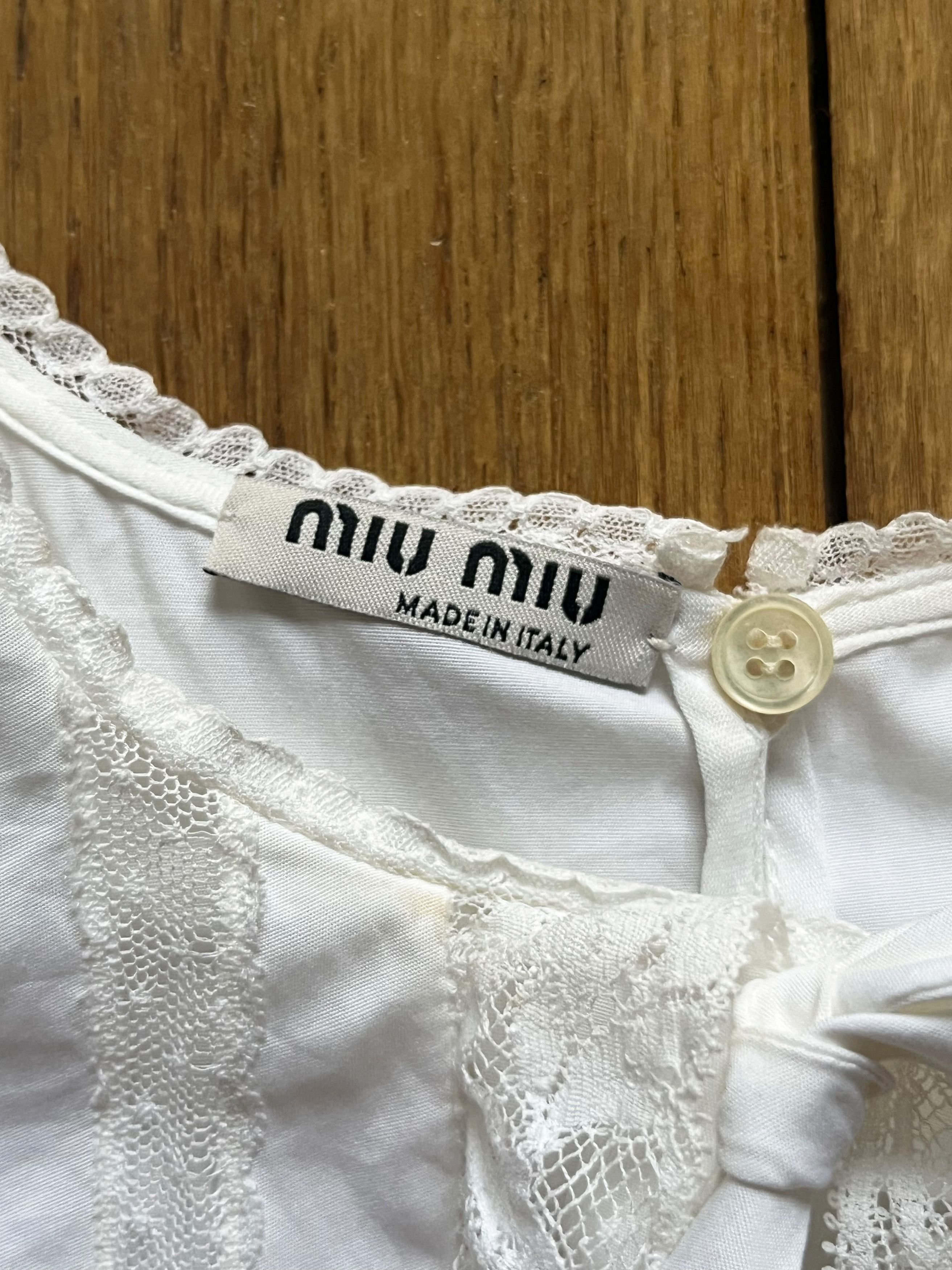 Miu Miu Miu Miu white blouse with lace collar Size S / US 4 / IT 40 - 3 Thumbnail