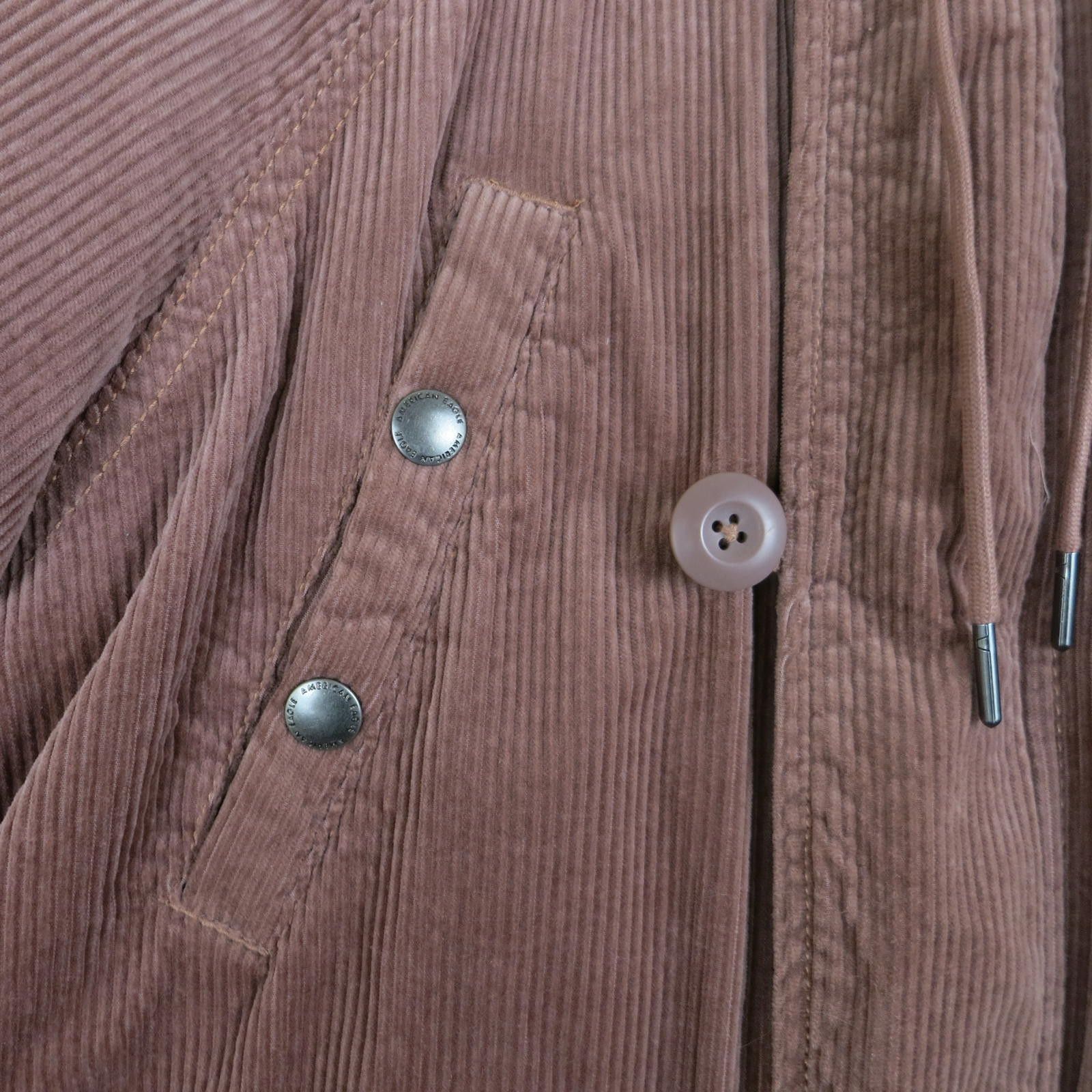 Unknown London Women's M American Eagle Corduroy Parka with Faux Fur Hood Size M / US 6-8 / IT 42-44 - 3 Thumbnail