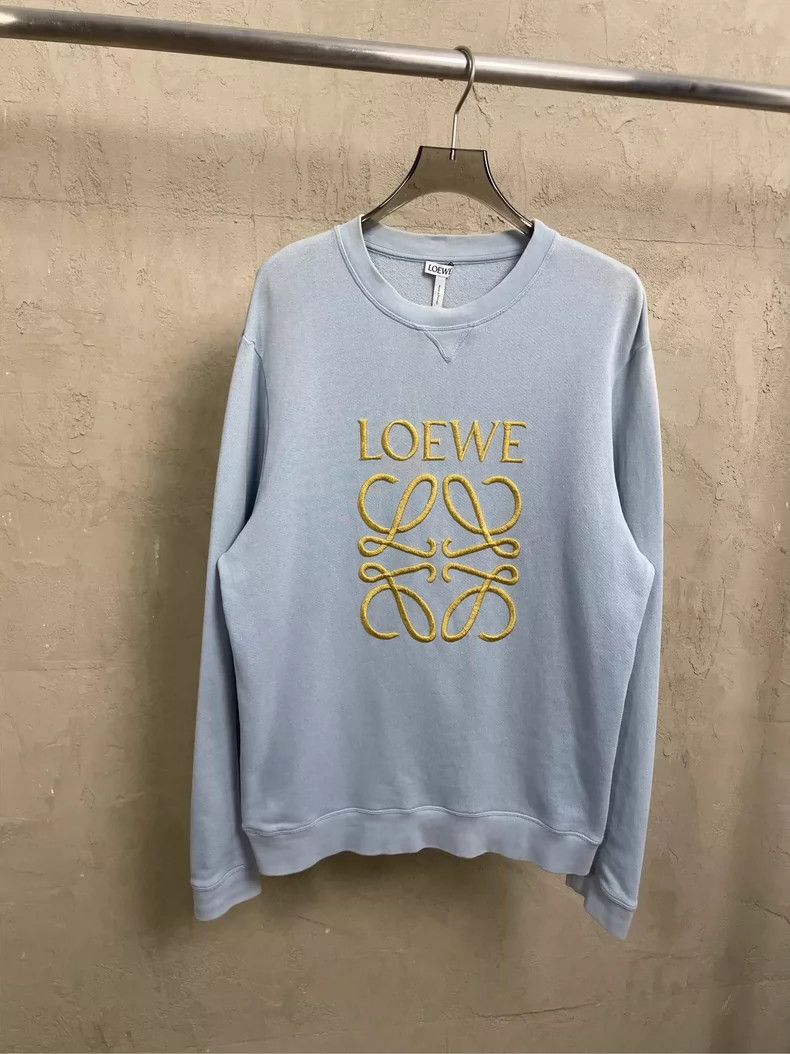 Loewe Loewe Blue Embroidered Logo Crewneck Sweatshirt - dmc Size US L / EU 52-54 / 3 - 1 Thumbnail