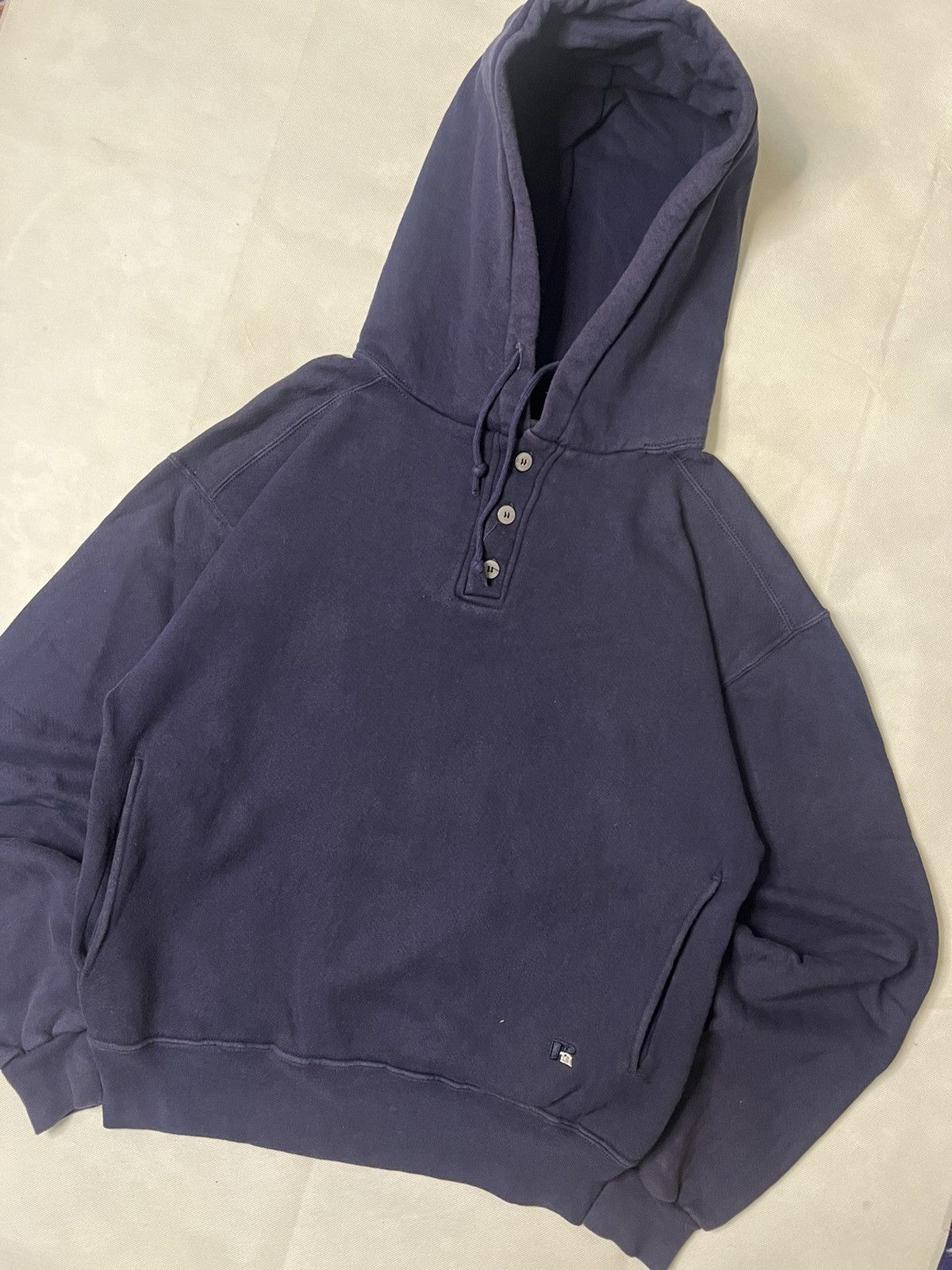 Russell Athletic 1990's Russell Athletics Button Sun Faded Blank Pullover Size US M / EU 48-50 / 2 - 6 Thumbnail