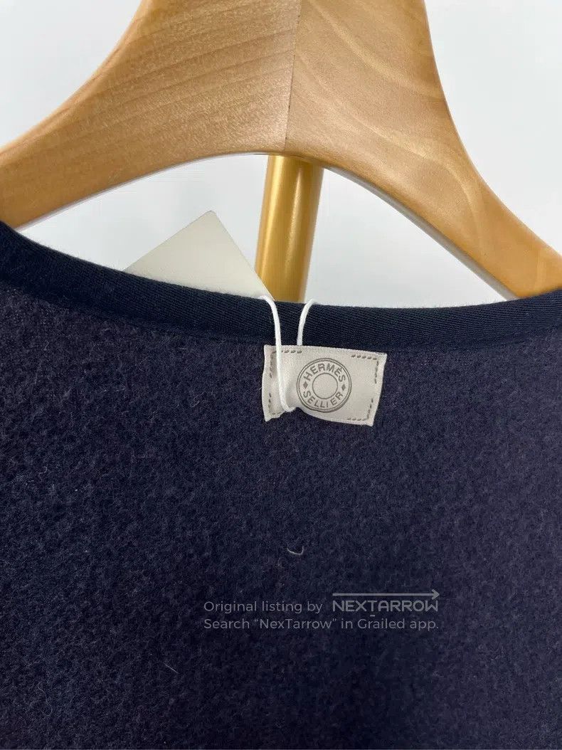 Hermes Hermes Navy Blue Letter Logo Wool Cloak Size M / US 6-8 / IT 42-44 - 5 Thumbnail