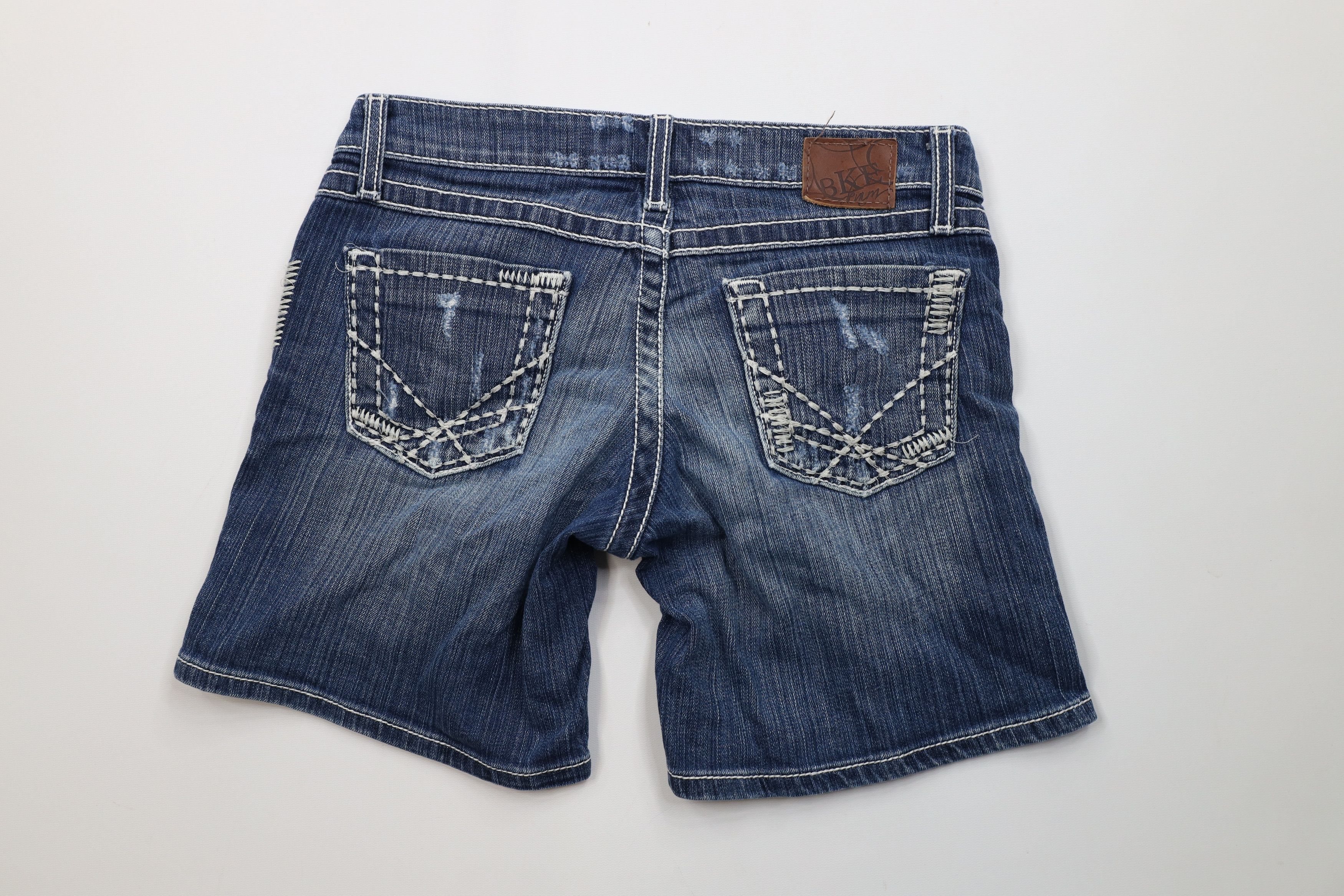 Vintage Buckle BKE Stitch Stella Stretch Denim Jean Shorts Blue Size 26" / US 2 / IT 38 - 8 Thumbnail