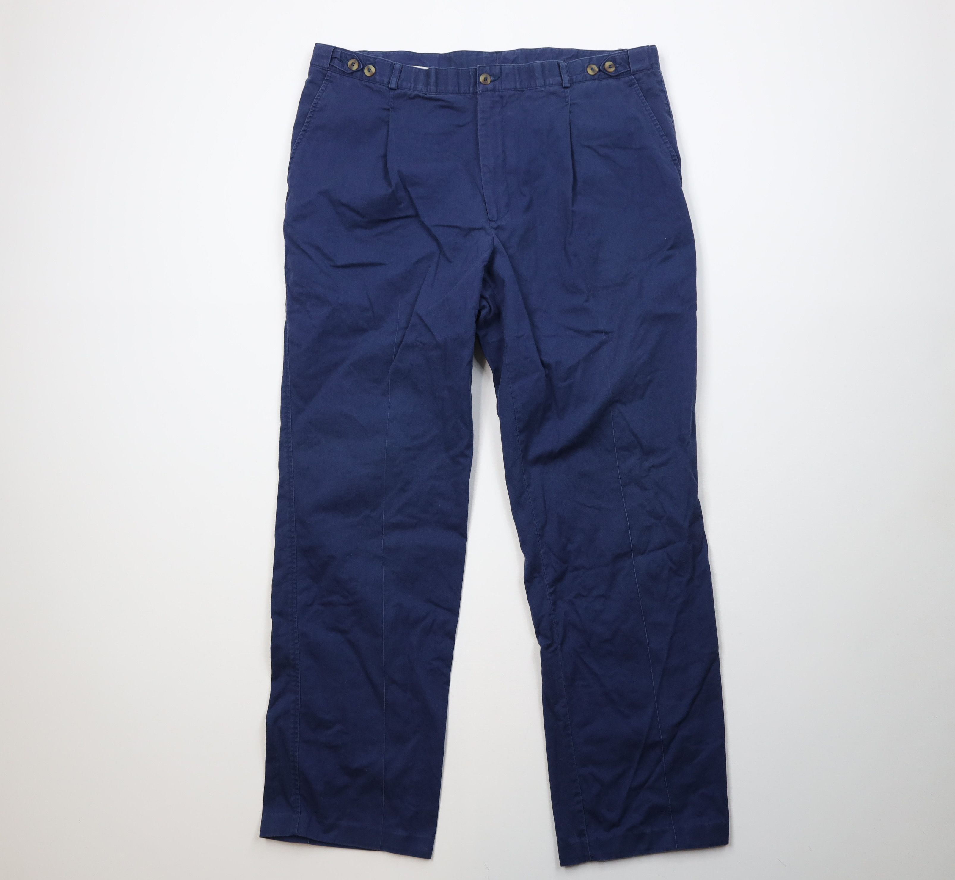 Eddie Bauer Vintage 90s Eddie Bauer Wide Leg Chino Pants Blue Cotton Size US 40 / EU 56 - 1 Thumbnail