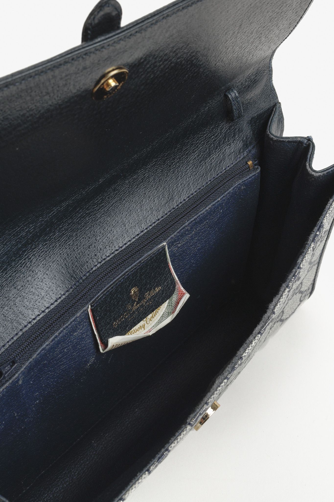 Gucci Gucci Vintage Navy Blue Monogram Clutch Bag Size ONE SIZE - 10 Thumbnail