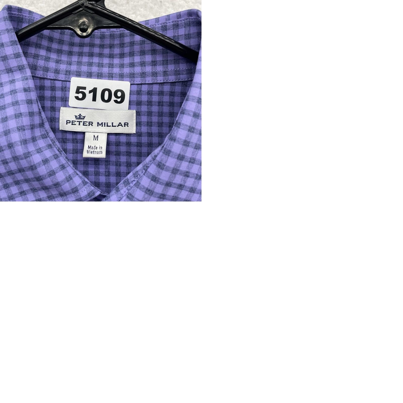 Peter Millar Peter Millar Shirt Mens Medium Purple Check Windowpane Performance Button Down Size US M / EU 48-50 / 2 - 9 Thumbnail