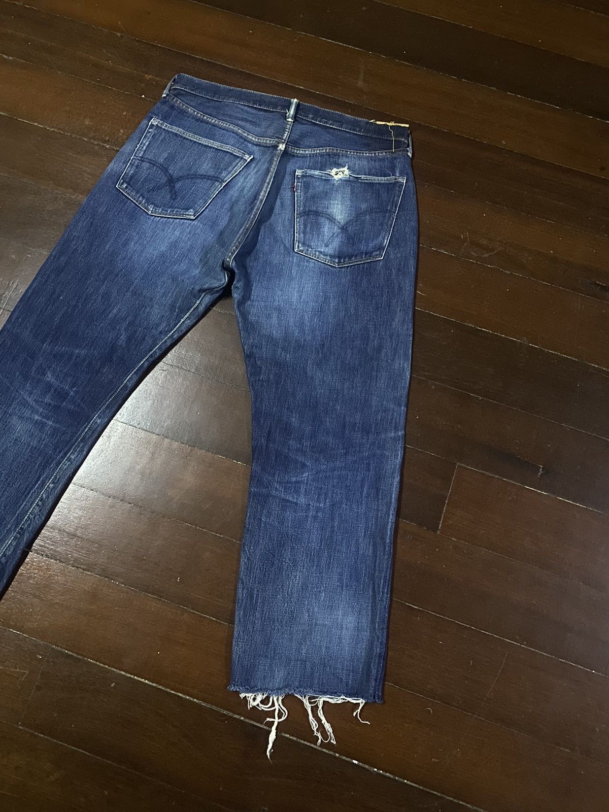 Orslow FIRE🔥 Vintage fullcount distressed wide leg selvedge denim Size US 36 / EU 52 - 16 Thumbnail